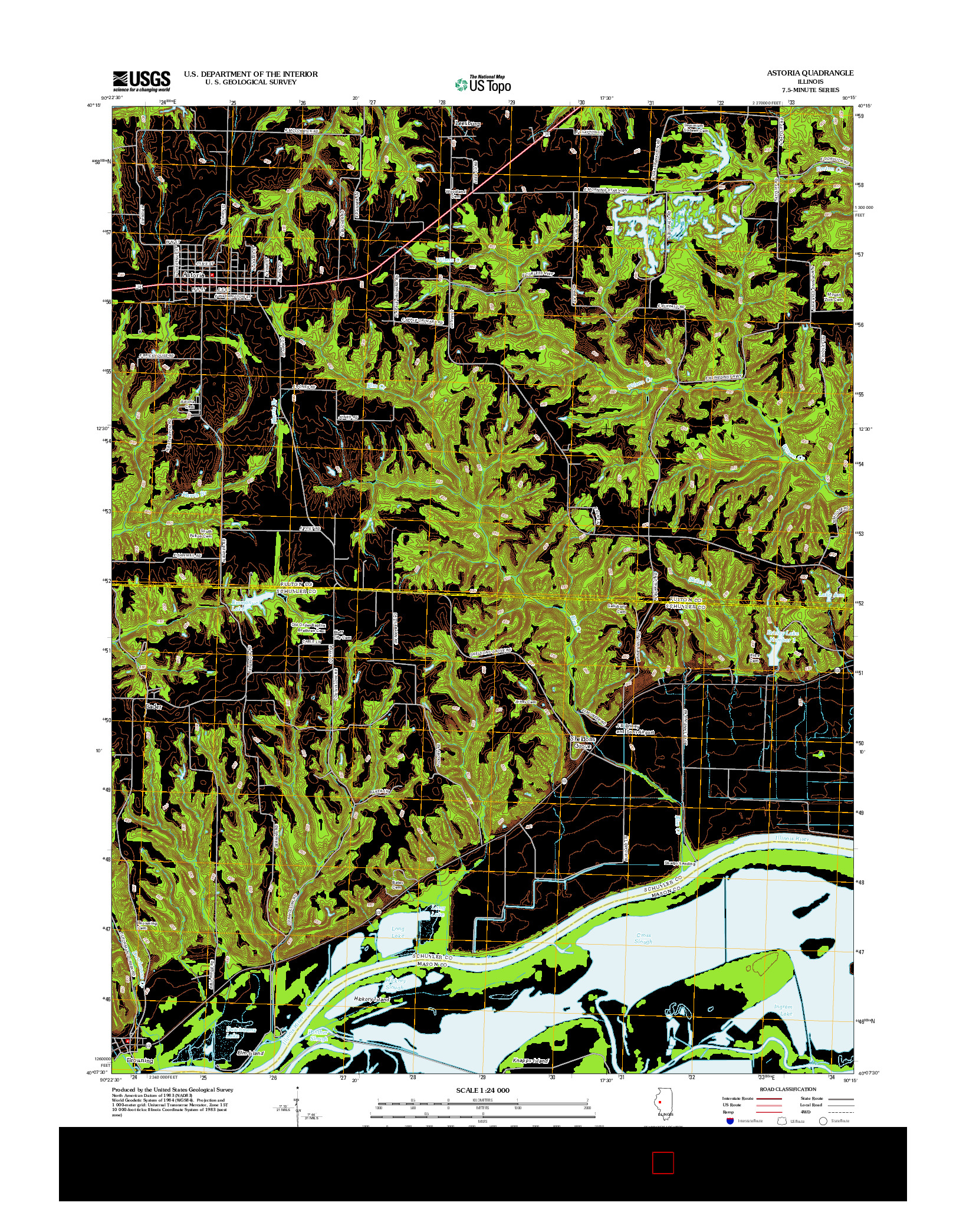 USGS US TOPO 7.5-MINUTE MAP FOR ASTORIA, IL 2012