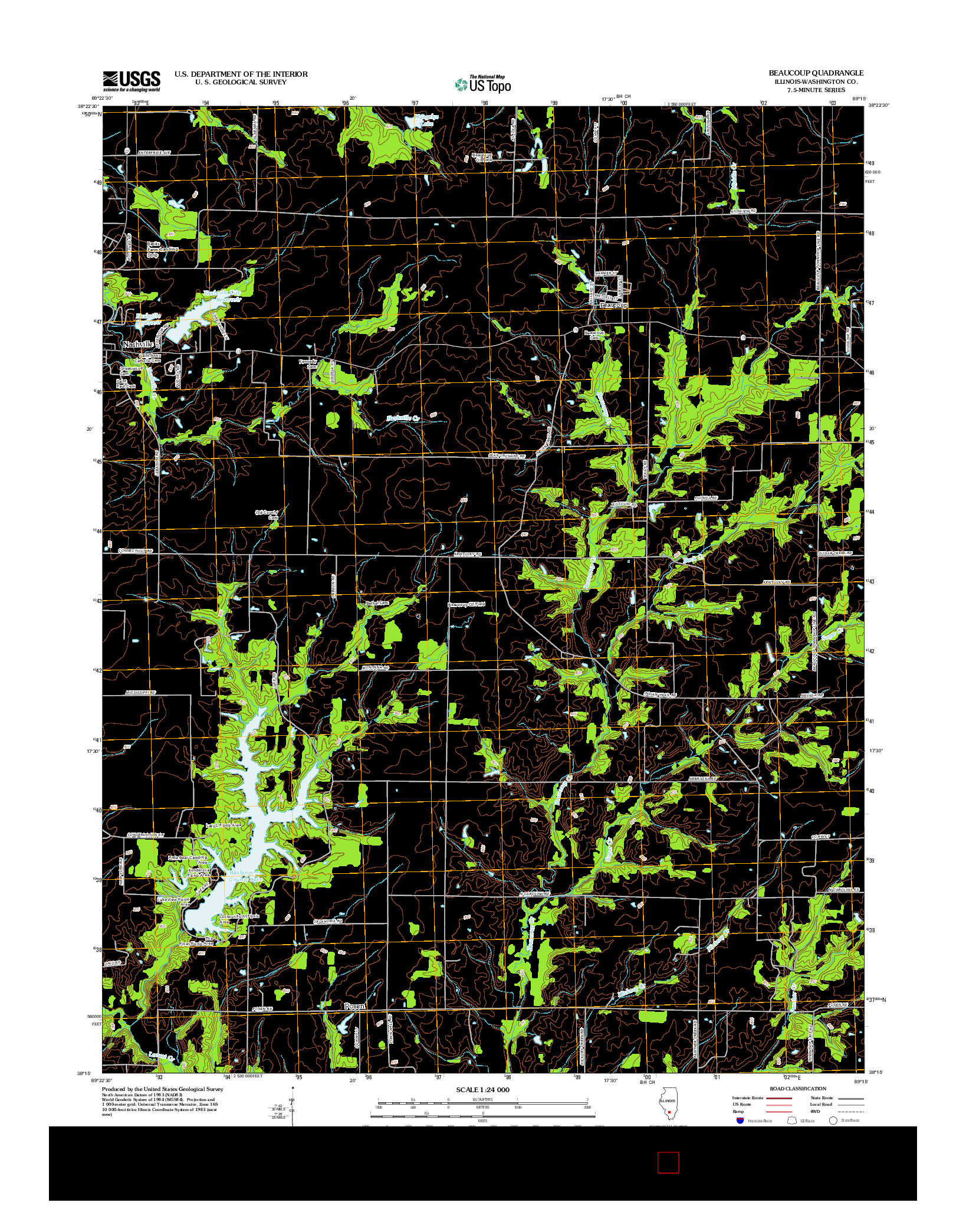 USGS US TOPO 7.5-MINUTE MAP FOR BEAUCOUP, IL 2012