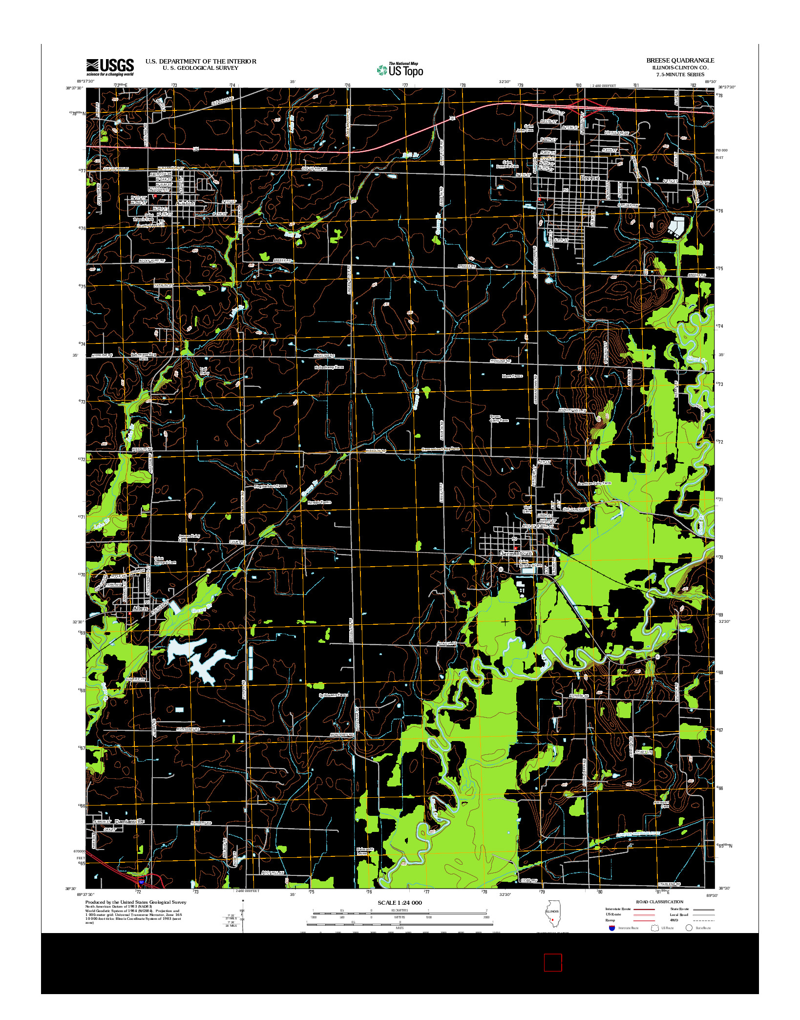 USGS US TOPO 7.5-MINUTE MAP FOR BREESE, IL 2012