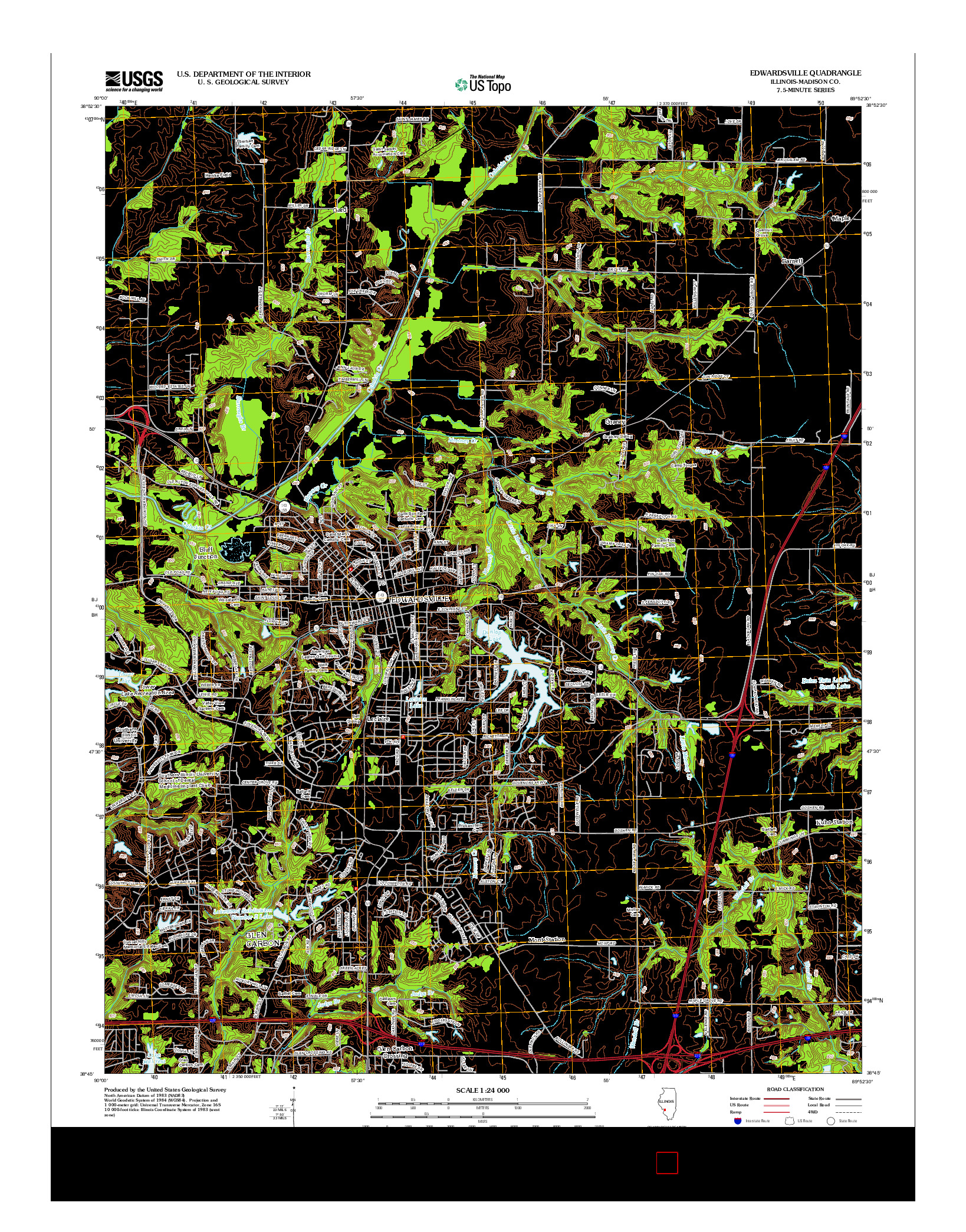 USGS US TOPO 7.5-MINUTE MAP FOR EDWARDSVILLE, IL 2012