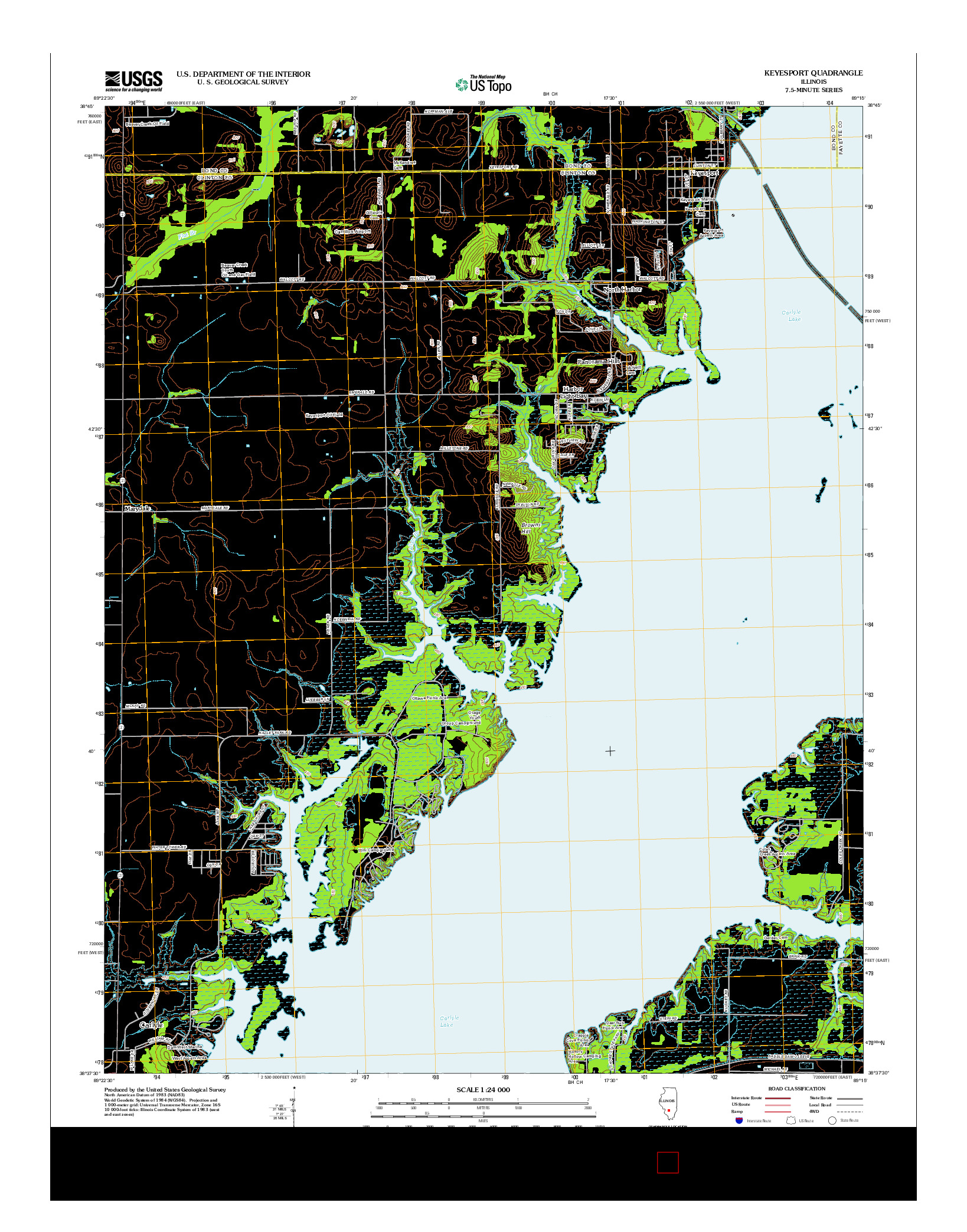 USGS US TOPO 7.5-MINUTE MAP FOR KEYESPORT, IL 2012