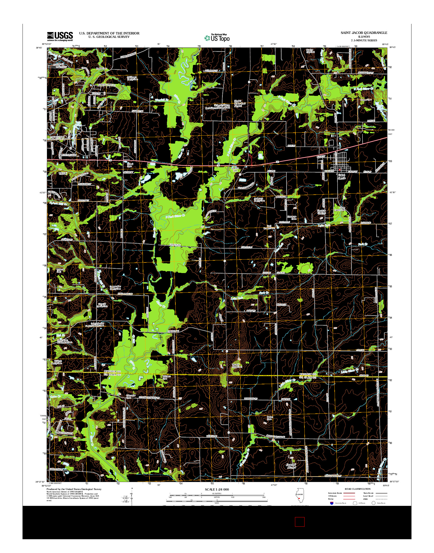 USGS US TOPO 7.5-MINUTE MAP FOR SAINT JACOB, IL 2012