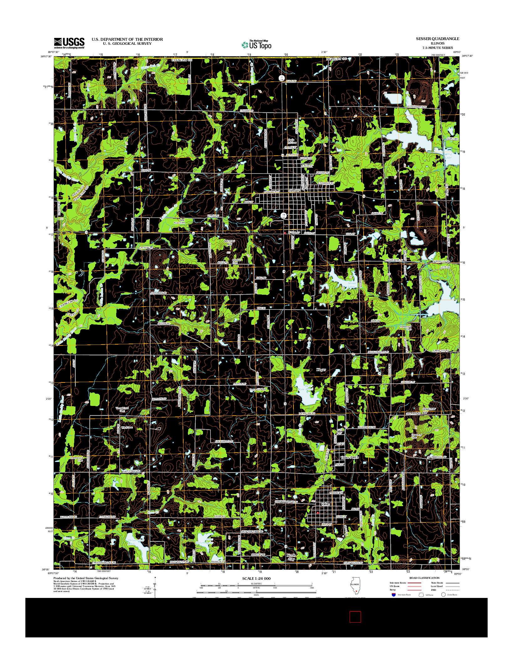 USGS US TOPO 7.5-MINUTE MAP FOR SESSER, IL 2012