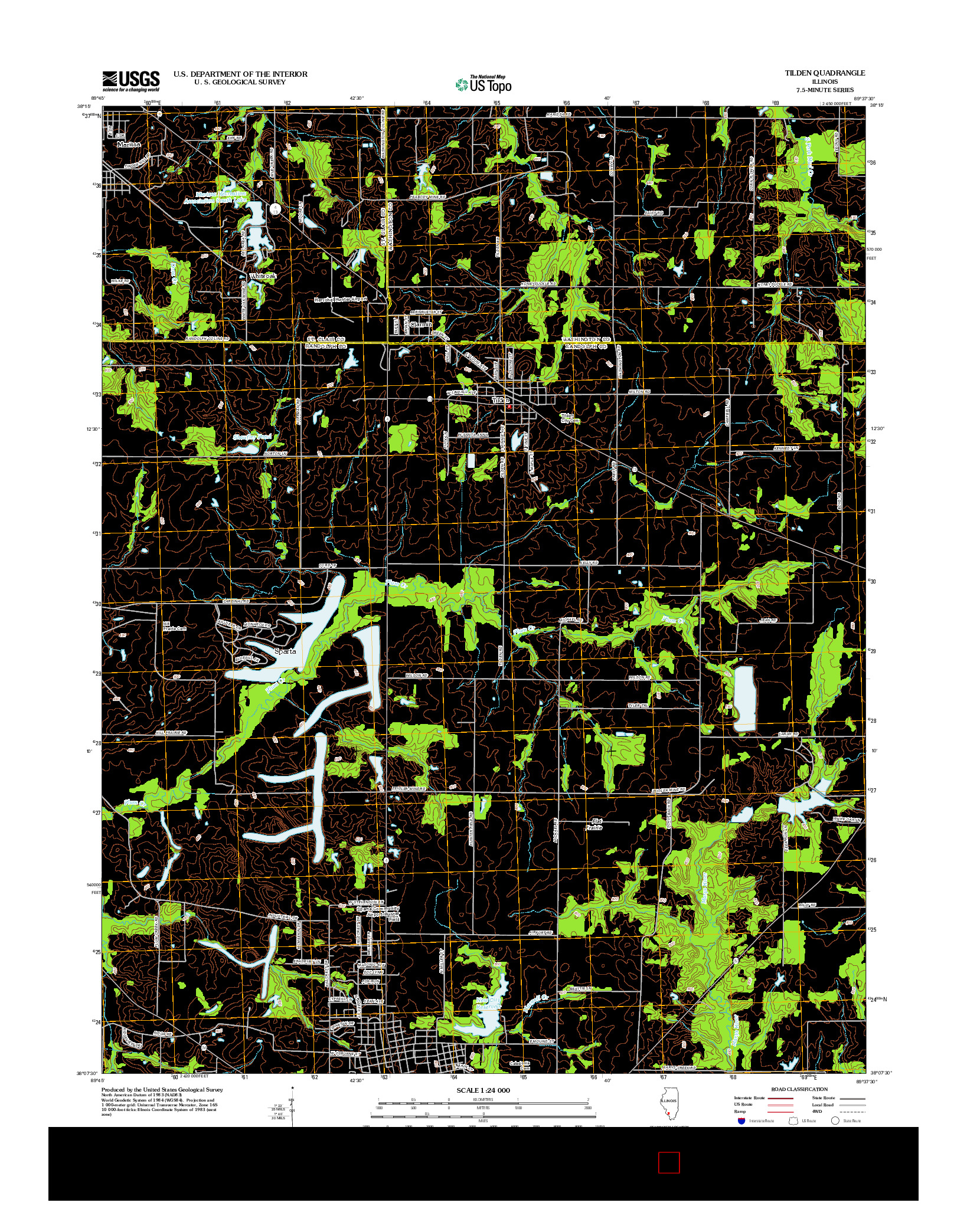 USGS US TOPO 7.5-MINUTE MAP FOR TILDEN, IL 2012