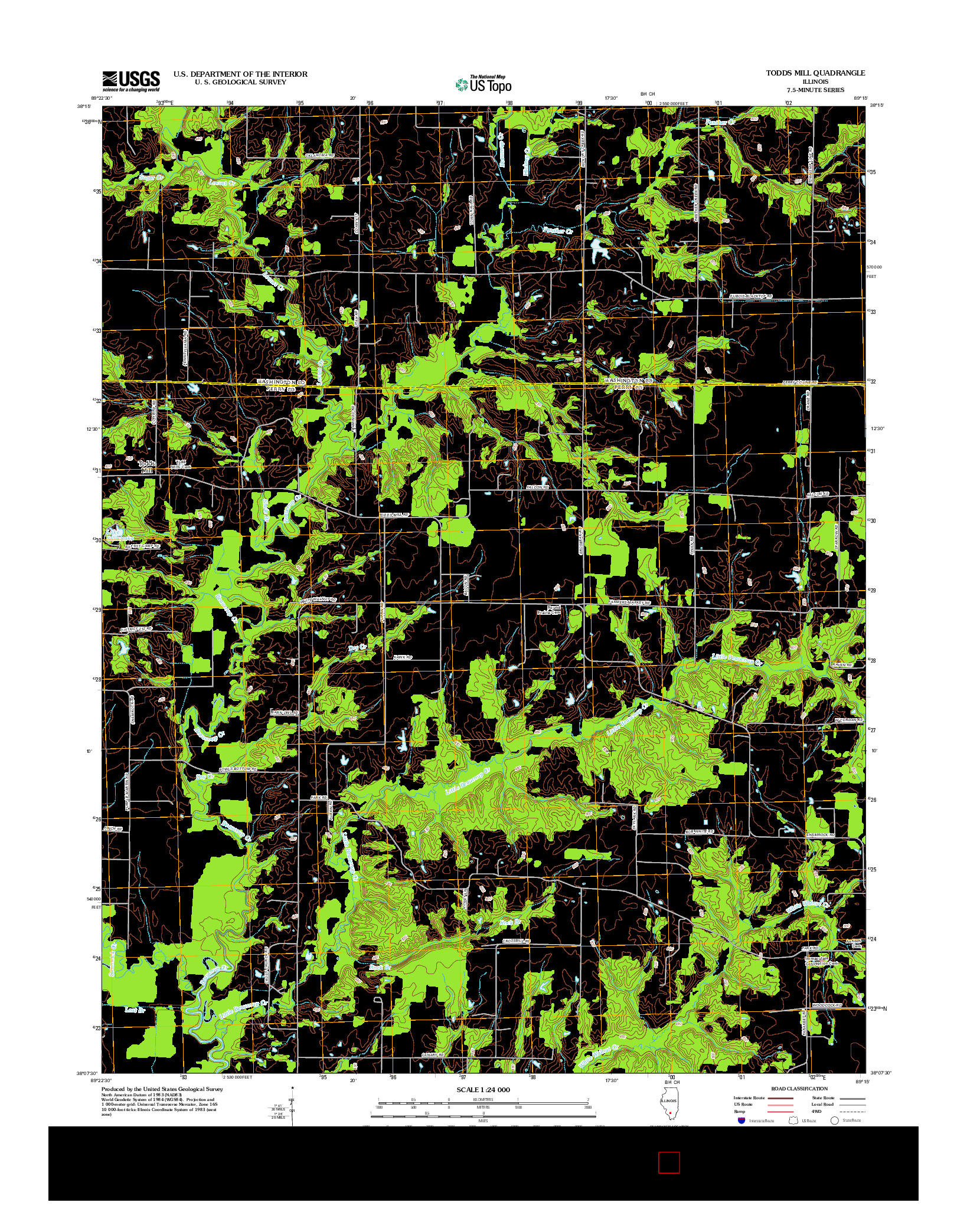 USGS US TOPO 7.5-MINUTE MAP FOR TODDS MILL, IL 2012