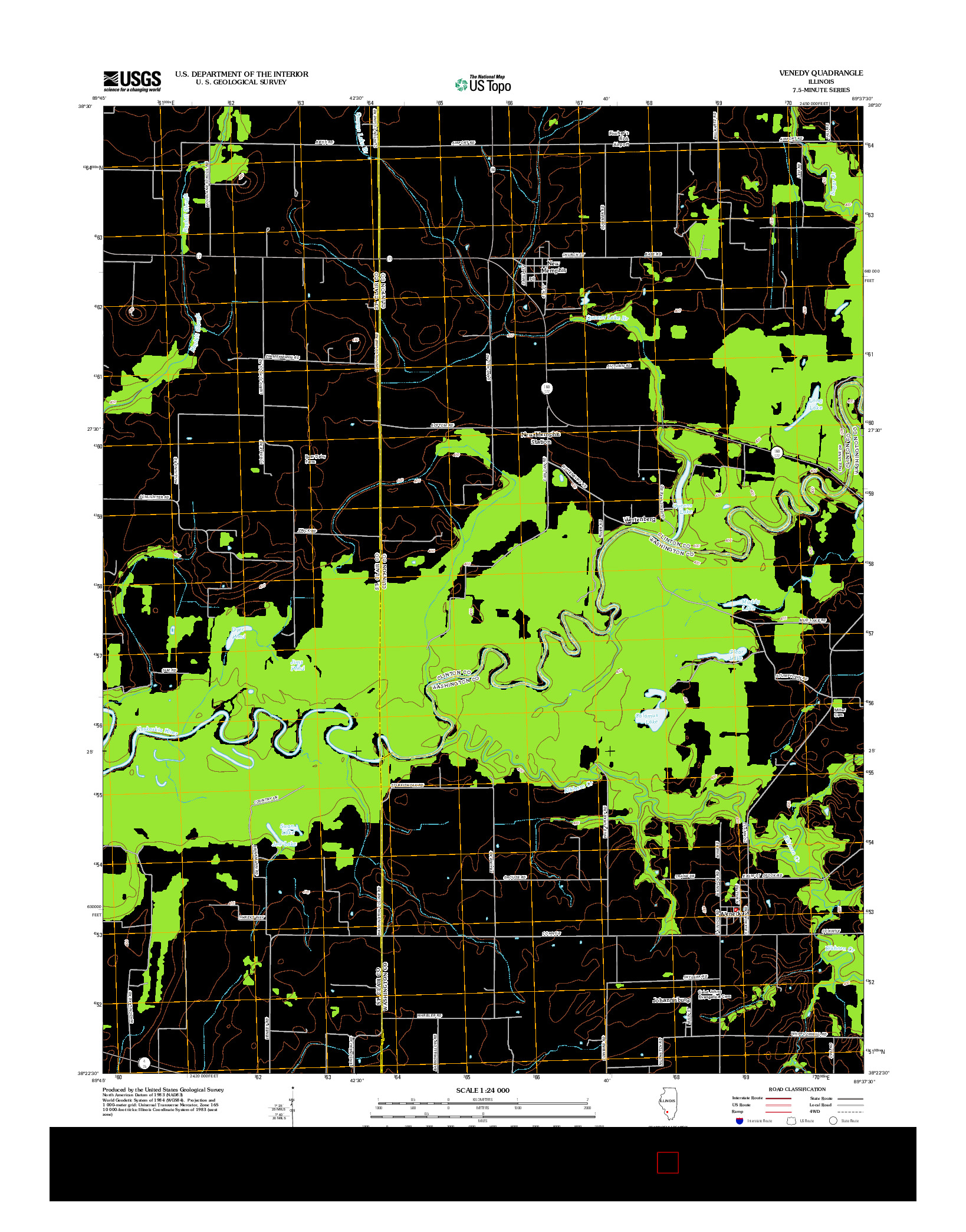 USGS US TOPO 7.5-MINUTE MAP FOR VENEDY, IL 2012