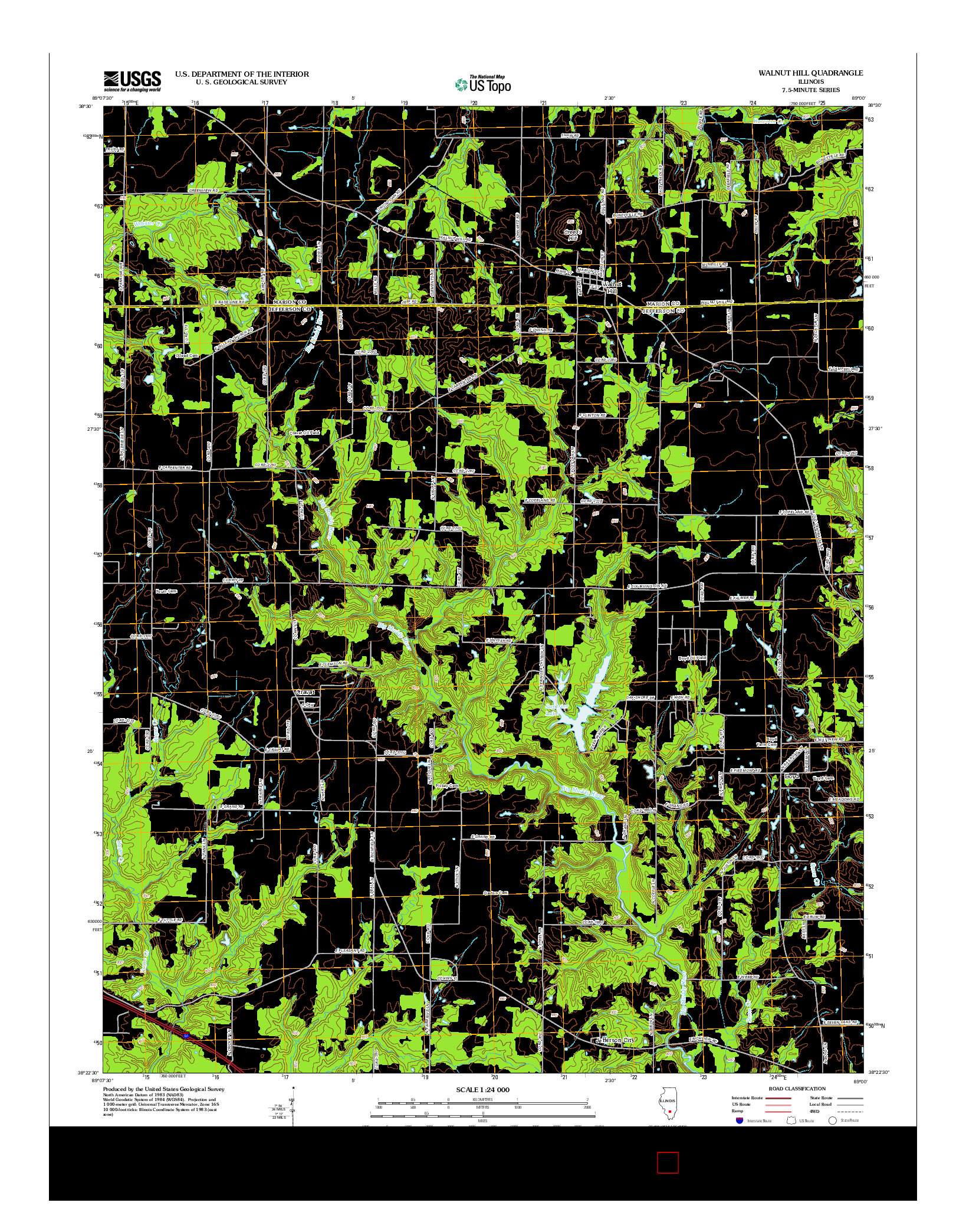 USGS US TOPO 7.5-MINUTE MAP FOR WALNUT HILL, IL 2012