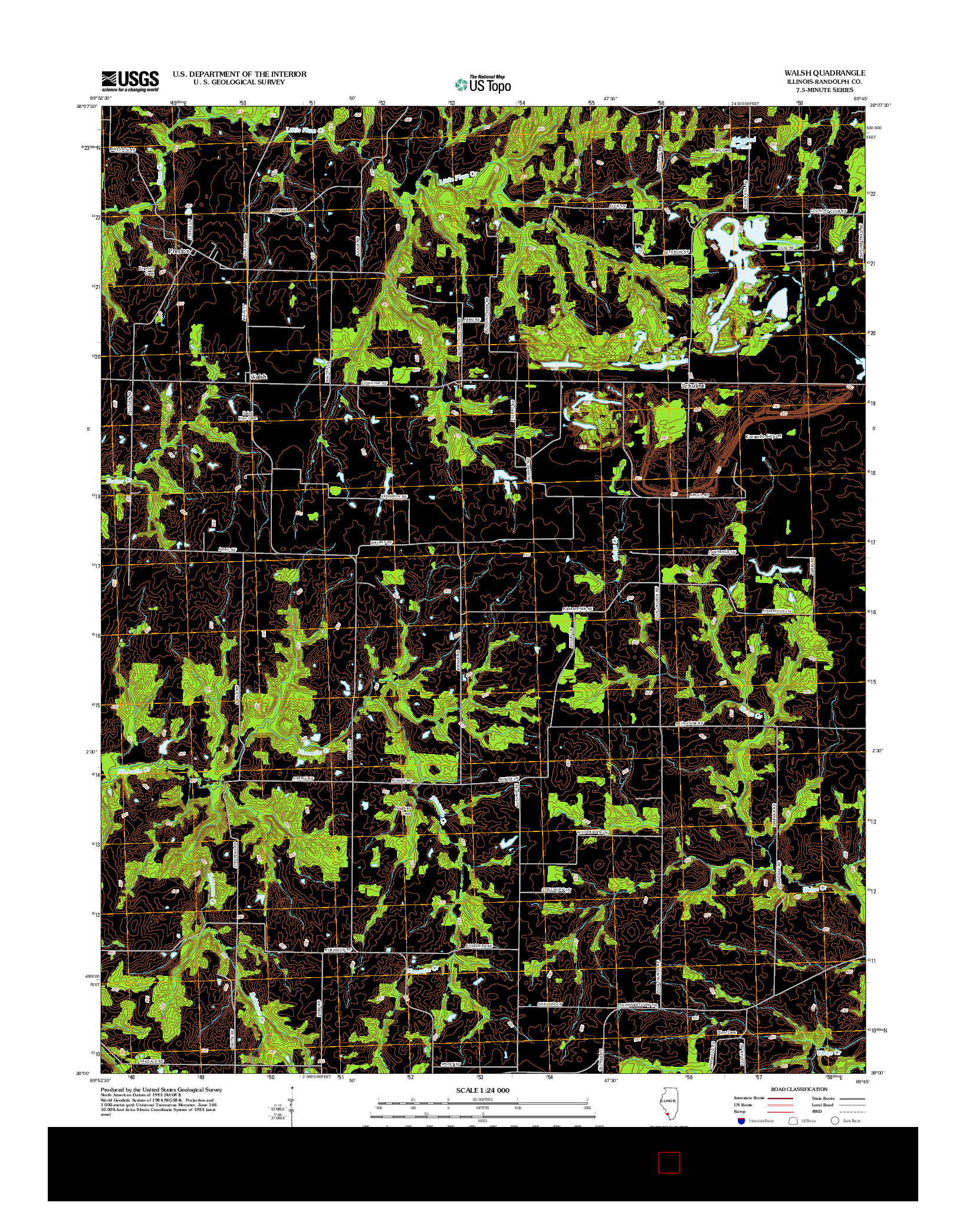 USGS US TOPO 7.5-MINUTE MAP FOR WALSH, IL 2012