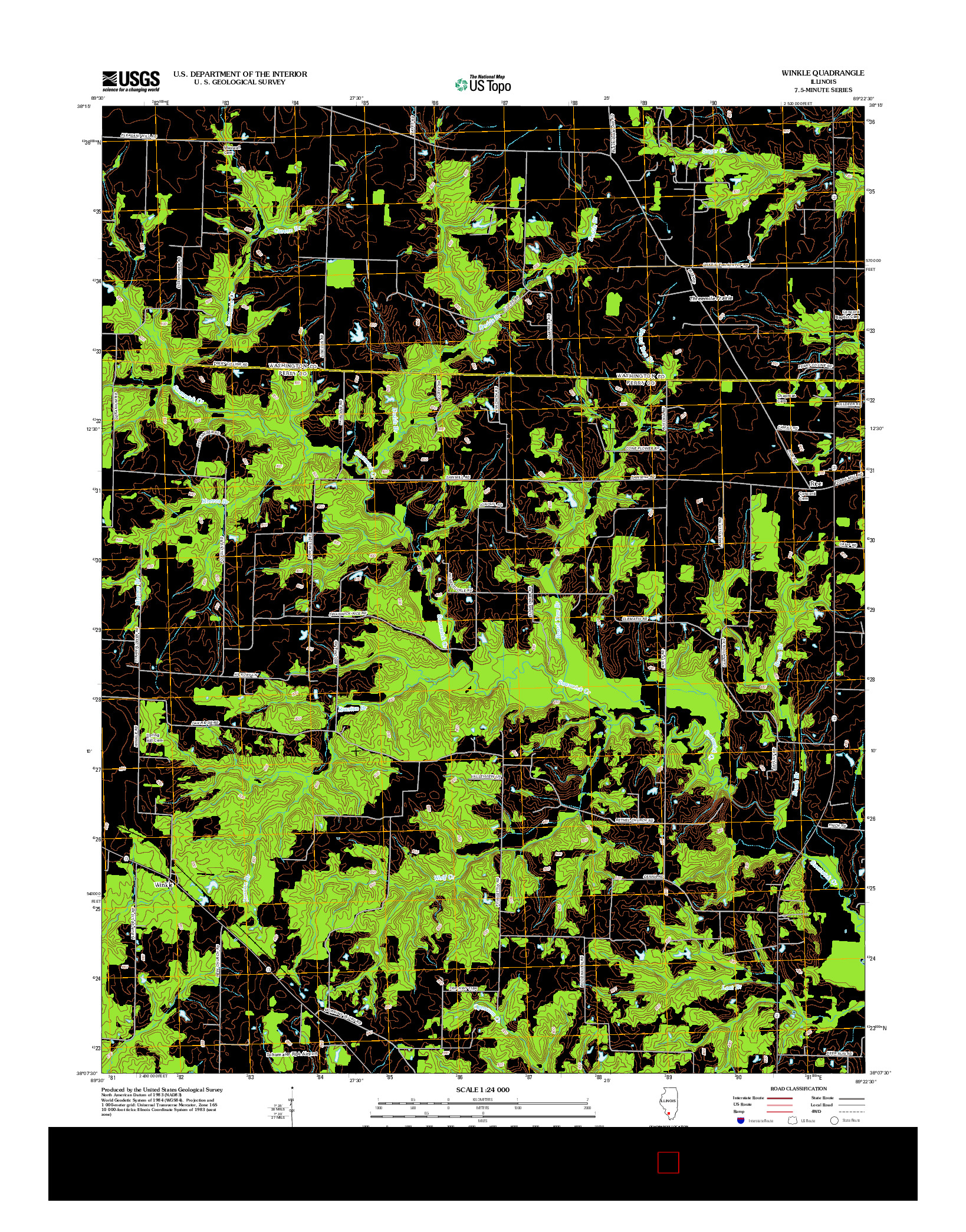 USGS US TOPO 7.5-MINUTE MAP FOR WINKLE, IL 2012