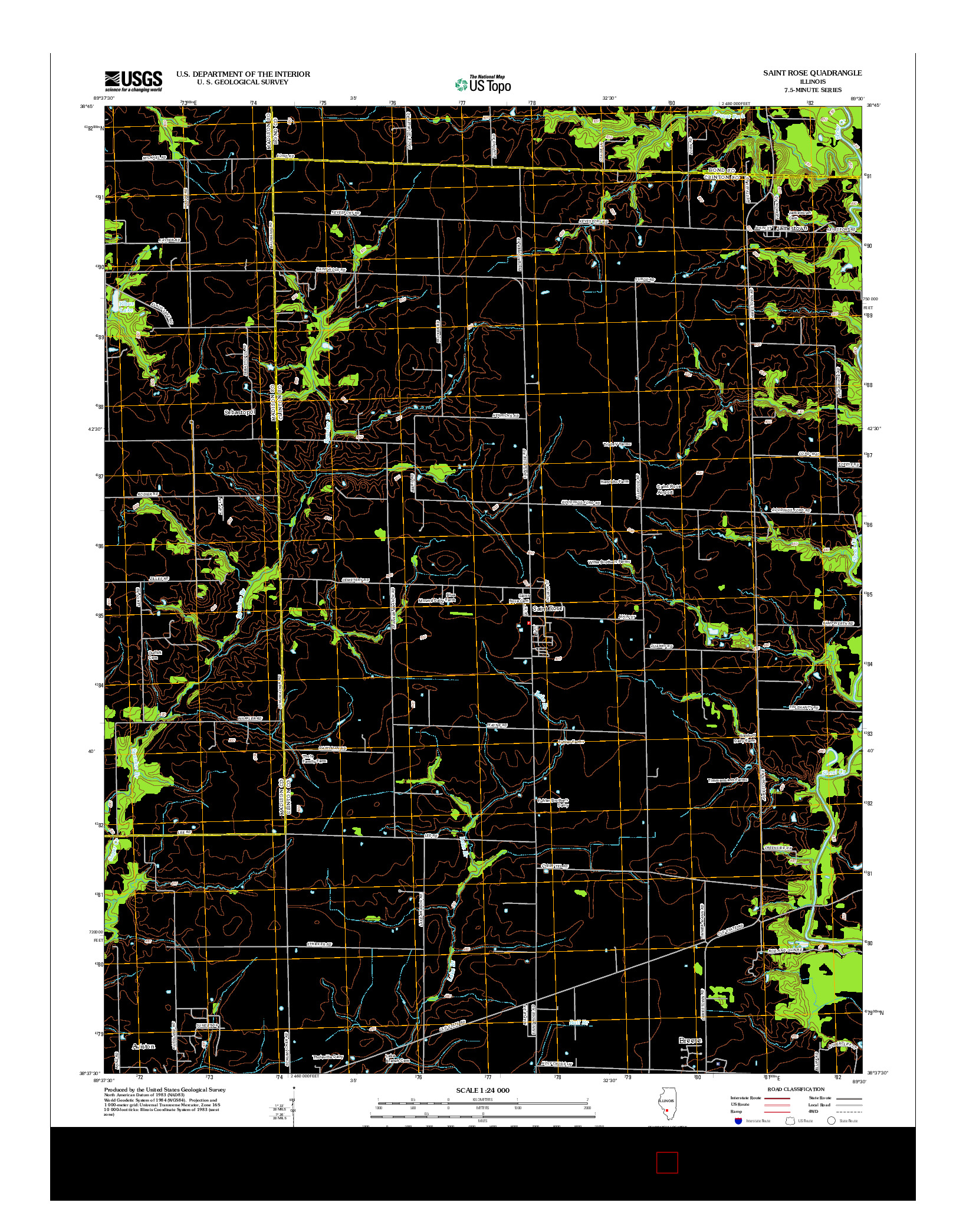 USGS US TOPO 7.5-MINUTE MAP FOR SAINT ROSE, IL 2012