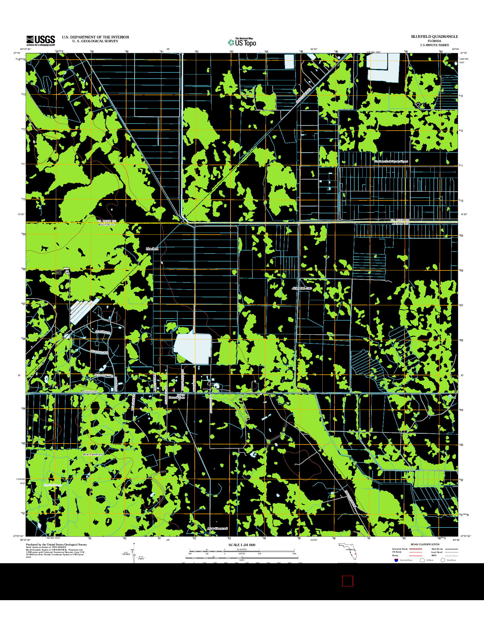 USGS US TOPO 7.5-MINUTE MAP FOR BLUEFIELD, FL 2012