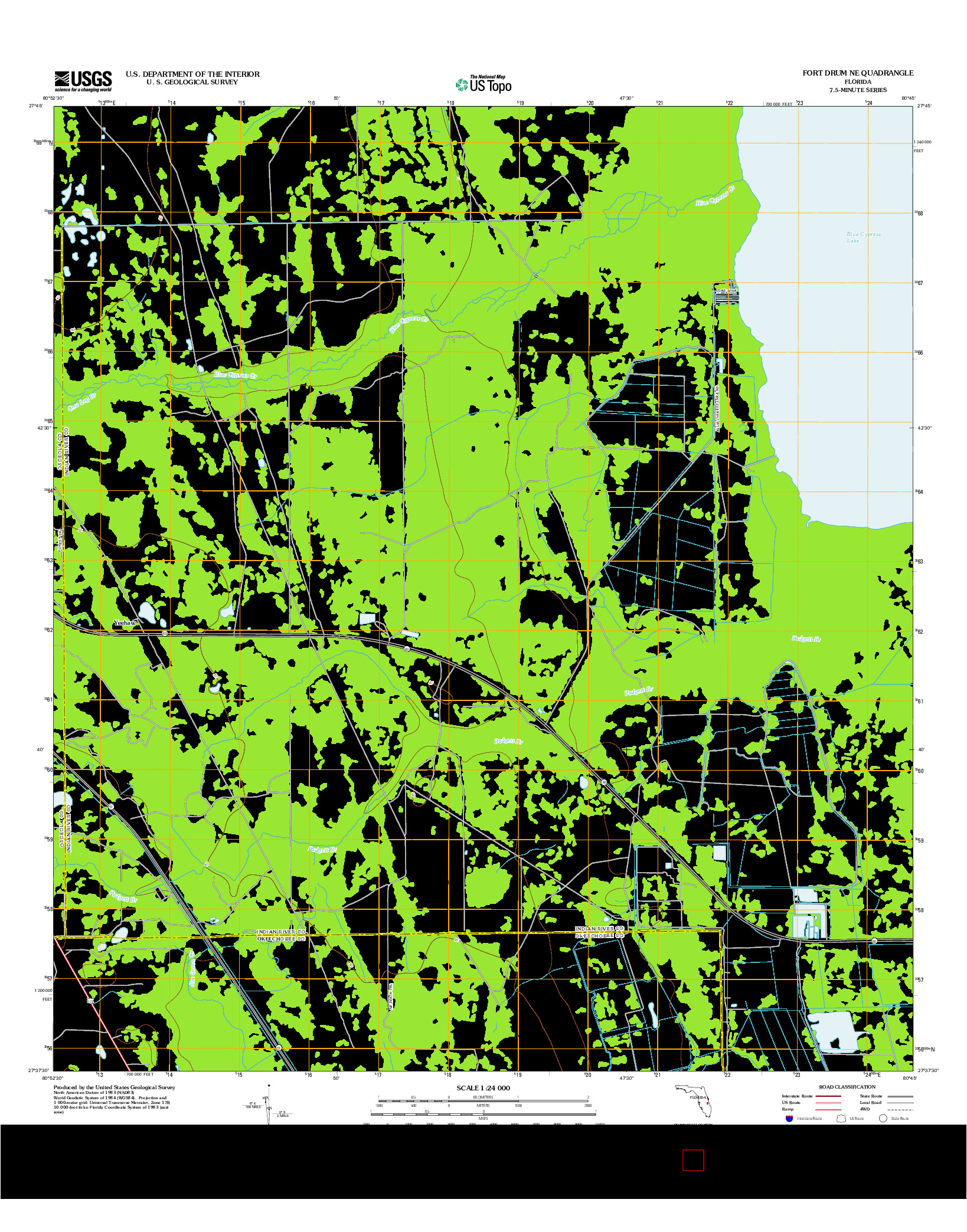 USGS US TOPO 7.5-MINUTE MAP FOR FORT DRUM NE, FL 2012