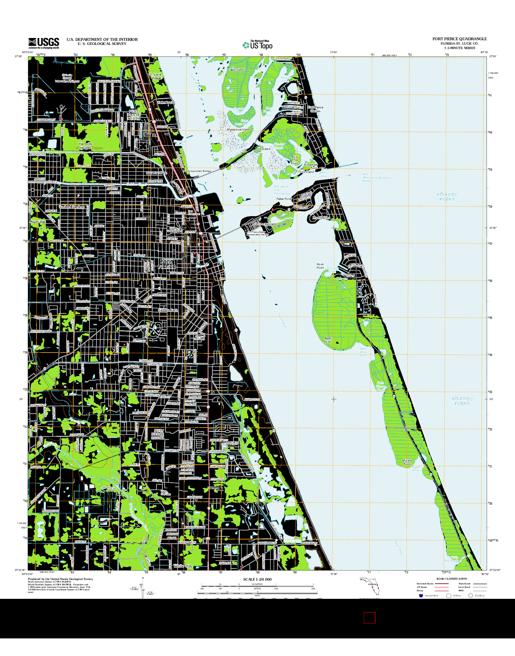 USGS US TOPO 7.5-MINUTE MAP FOR FORT PIERCE, FL 2012