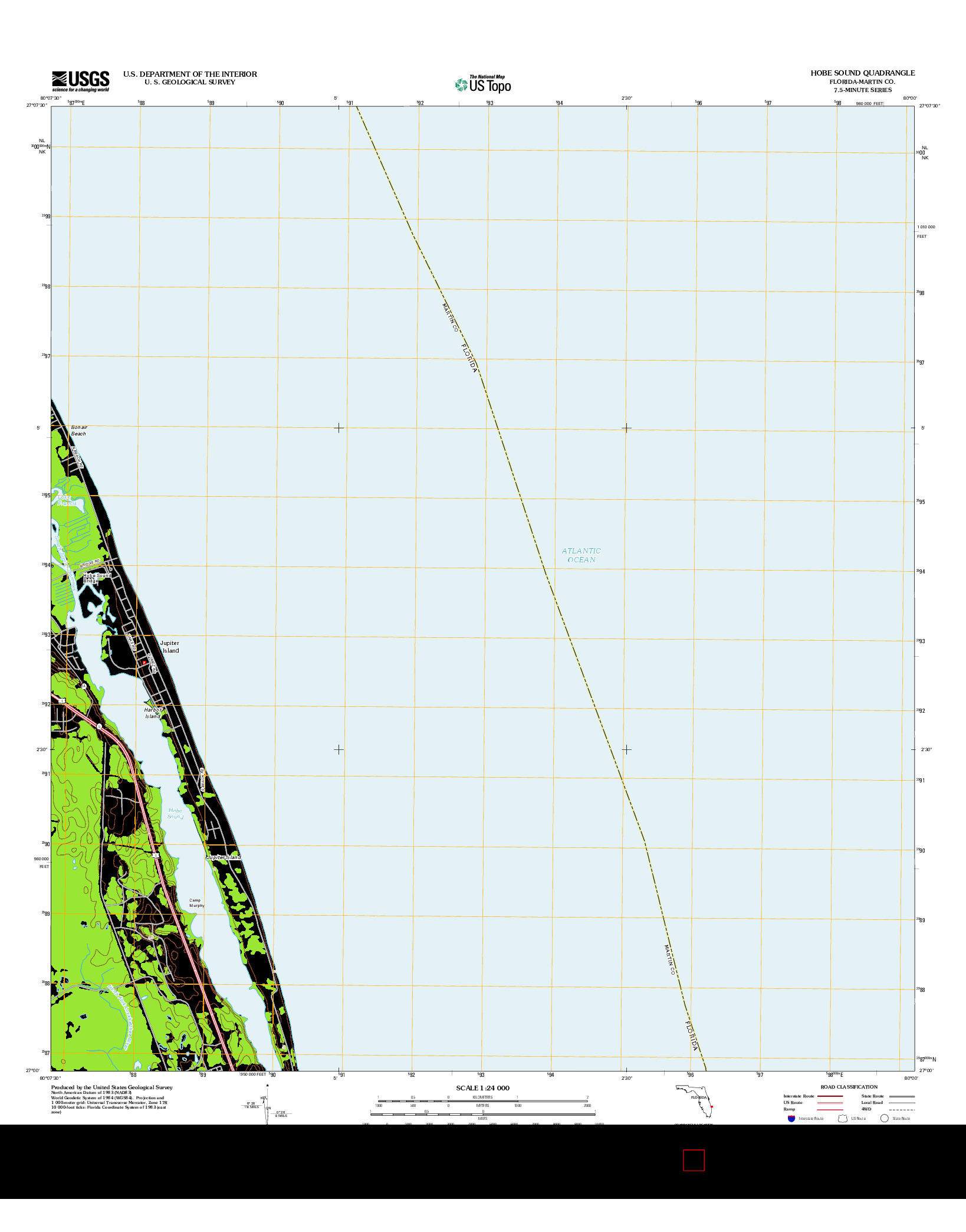 USGS US TOPO 7.5-MINUTE MAP FOR HOBE SOUND, FL 2012