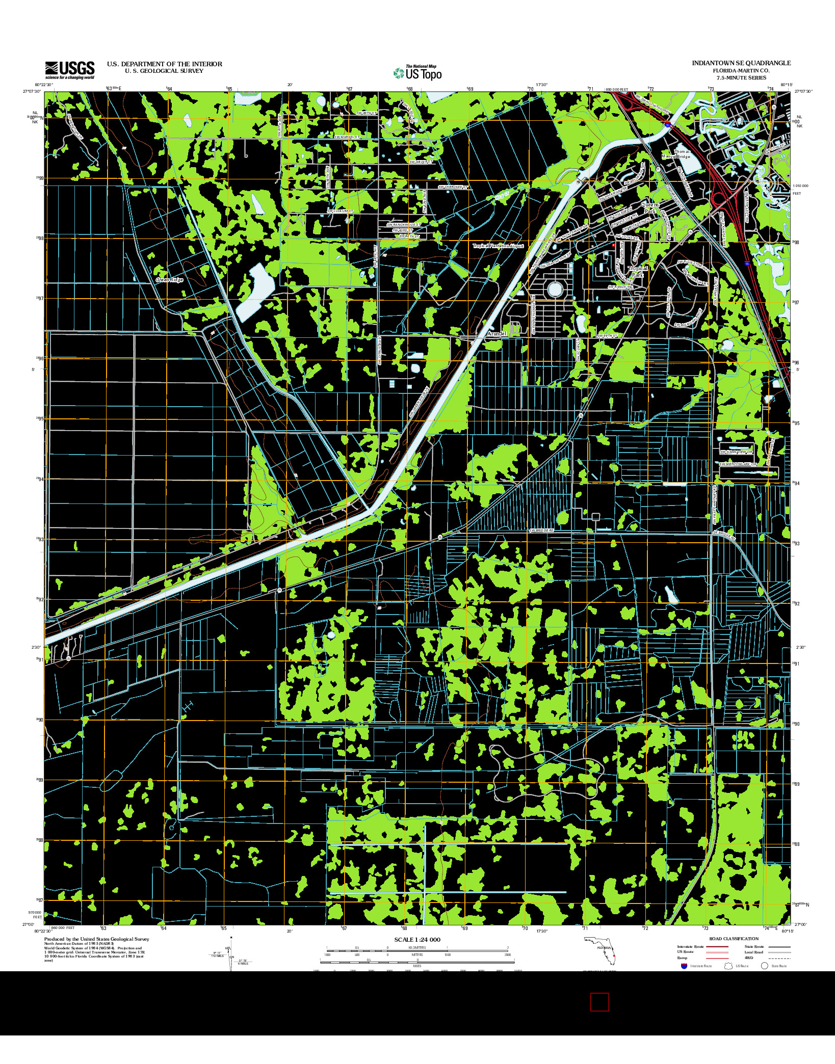 USGS US TOPO 7.5-MINUTE MAP FOR INDIANTOWN SE, FL 2012