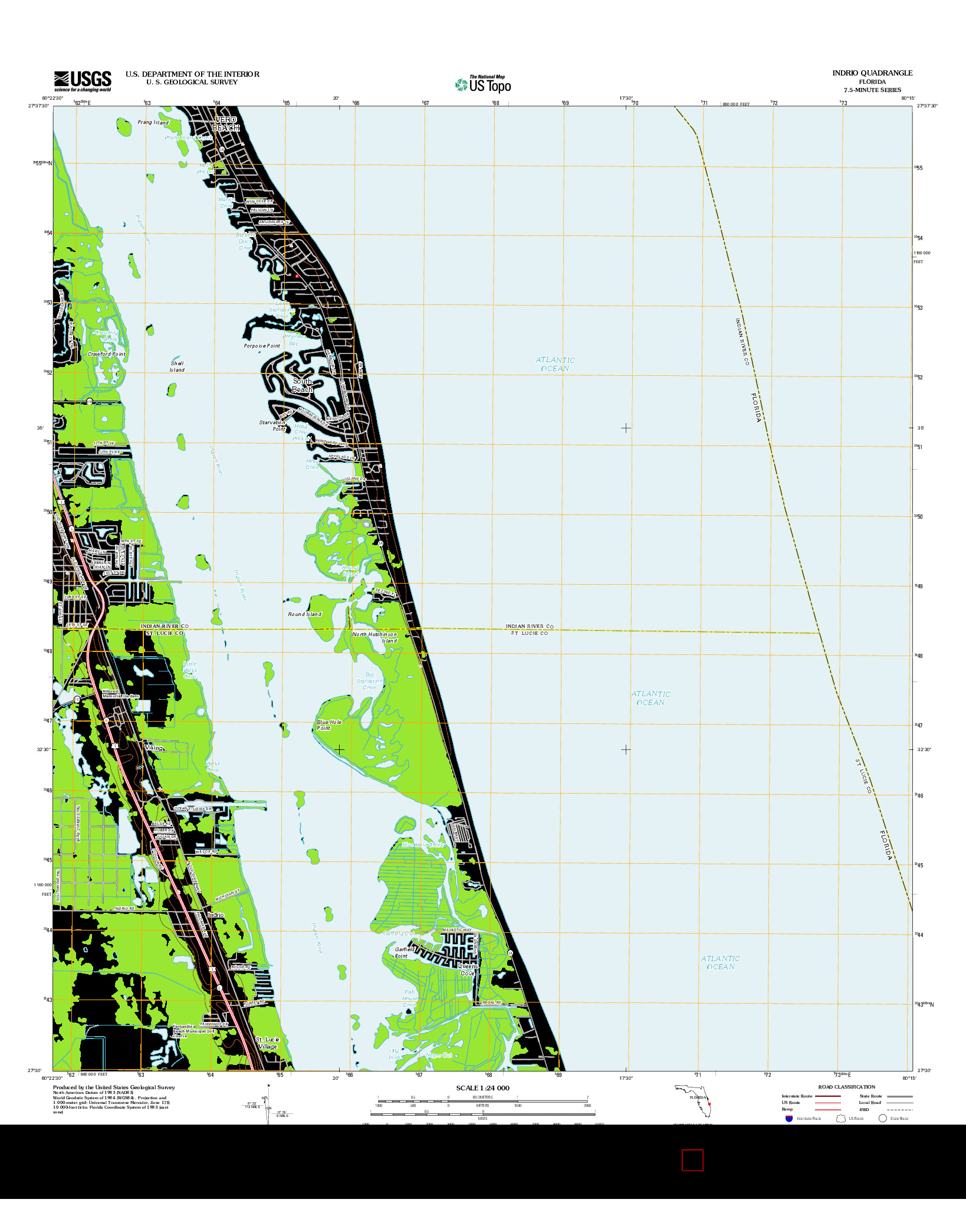 USGS US TOPO 7.5-MINUTE MAP FOR INDRIO, FL 2012