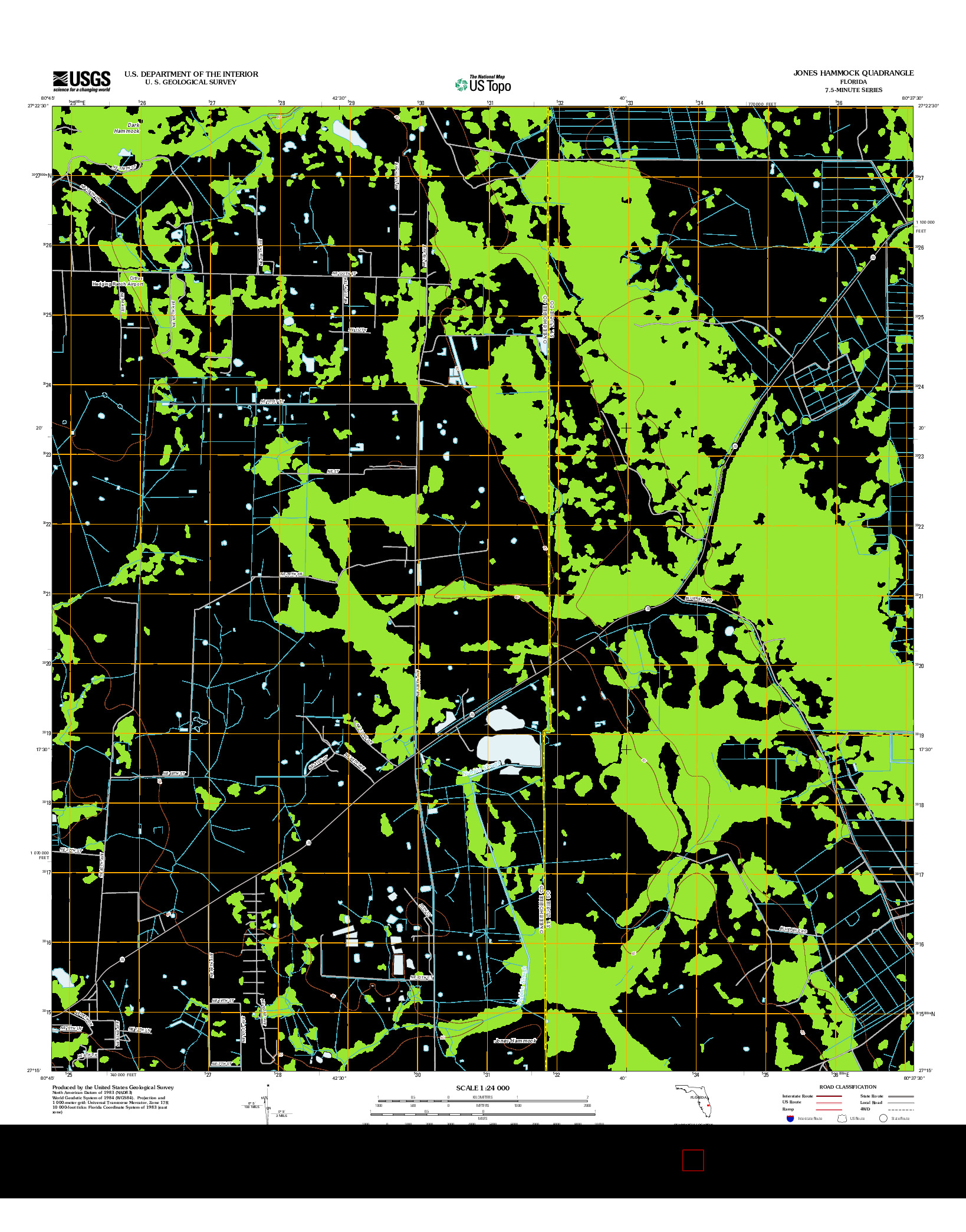 USGS US TOPO 7.5-MINUTE MAP FOR JONES HAMMOCK, FL 2012