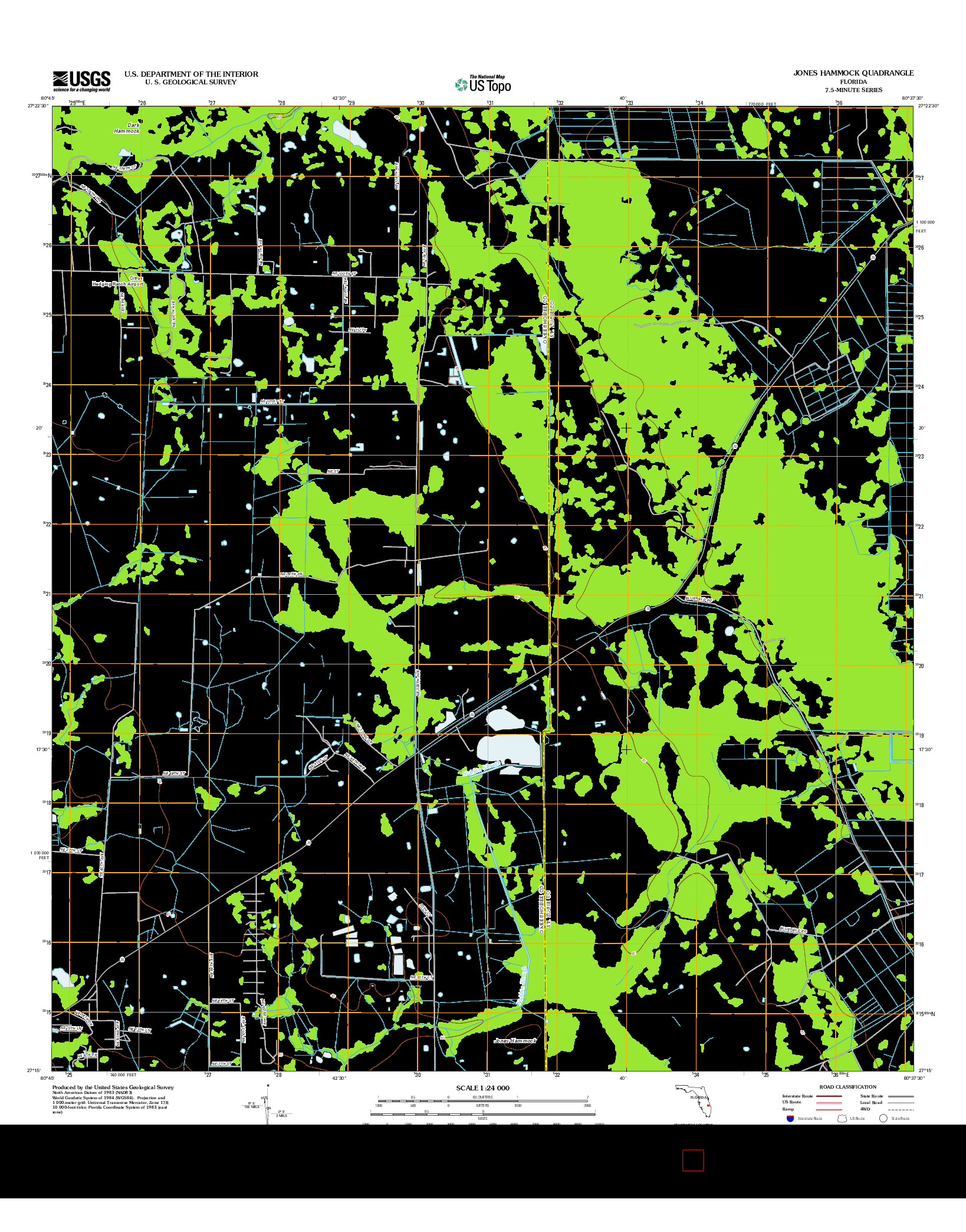 USGS US TOPO 7.5-MINUTE MAP FOR JONES HAMMOCK, FL 2012
