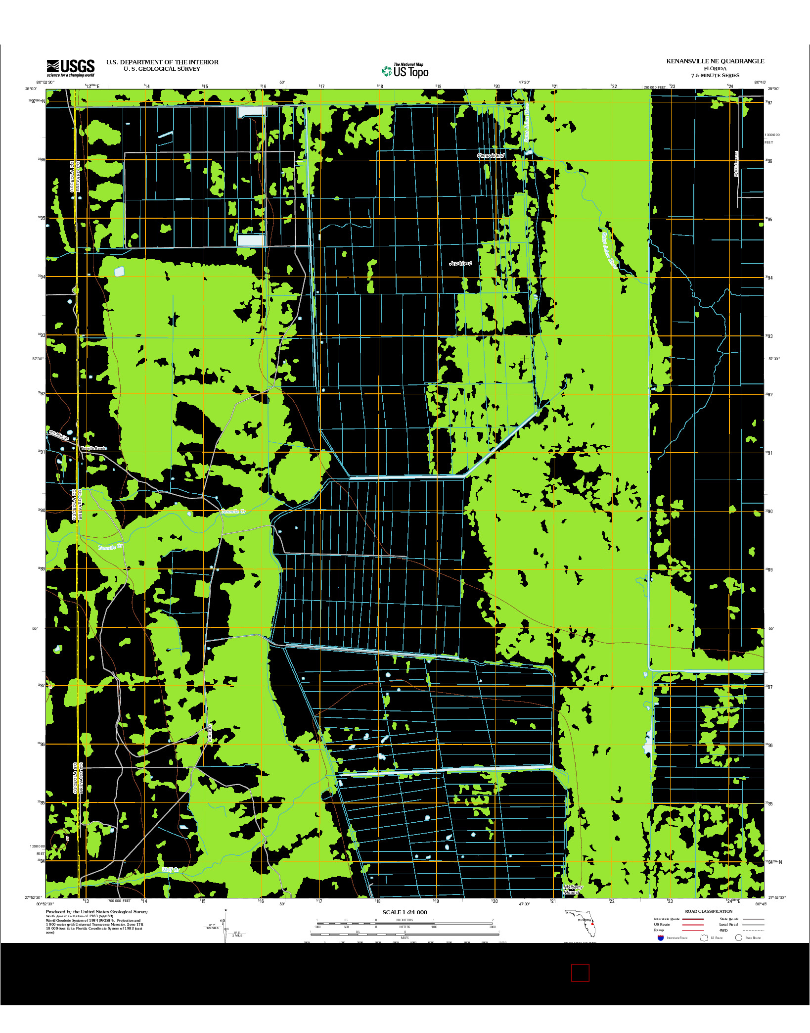 USGS US TOPO 7.5-MINUTE MAP FOR KENANSVILLE NE, FL 2012