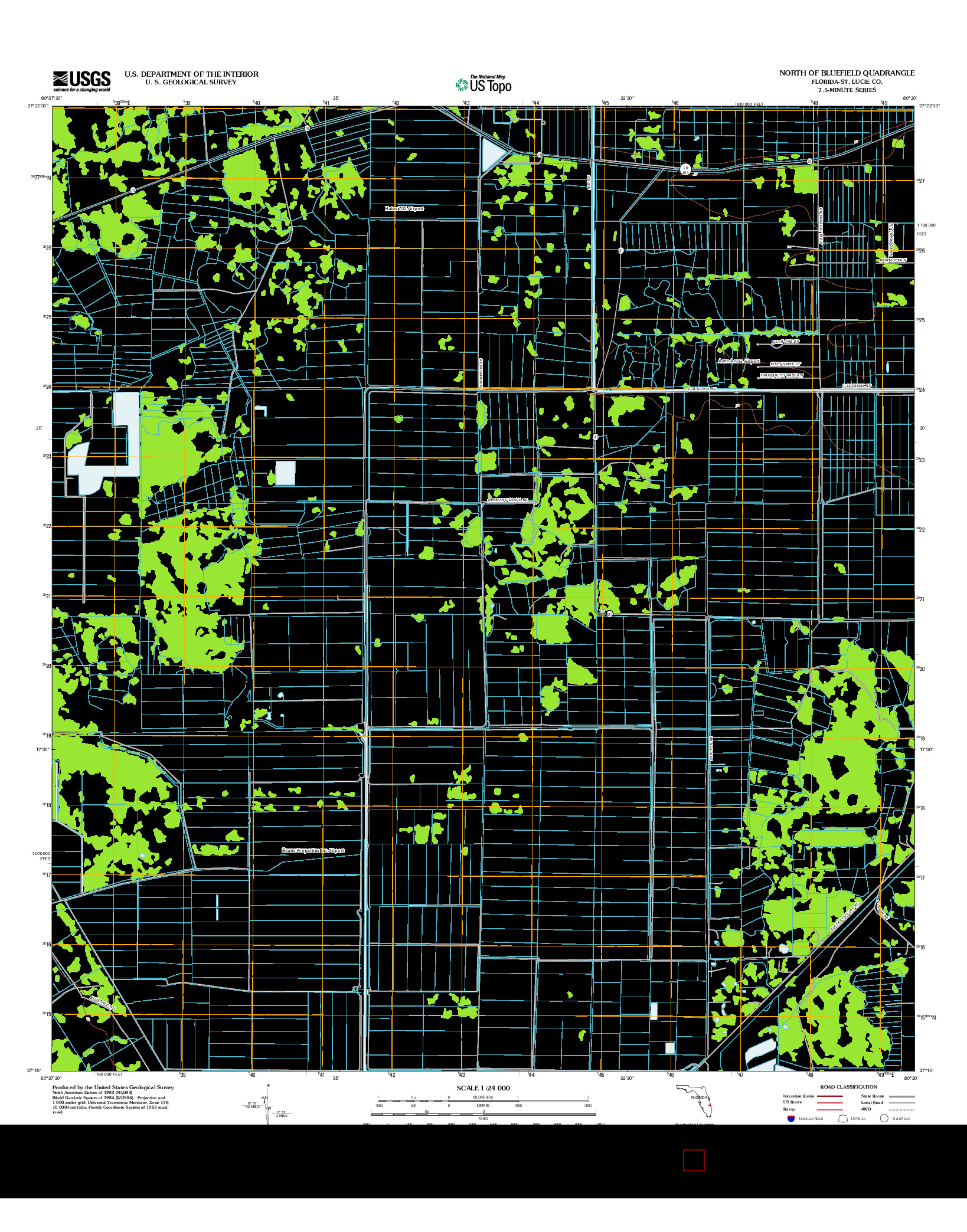 USGS US TOPO 7.5-MINUTE MAP FOR NORTH OF BLUEFIELD, FL 2012