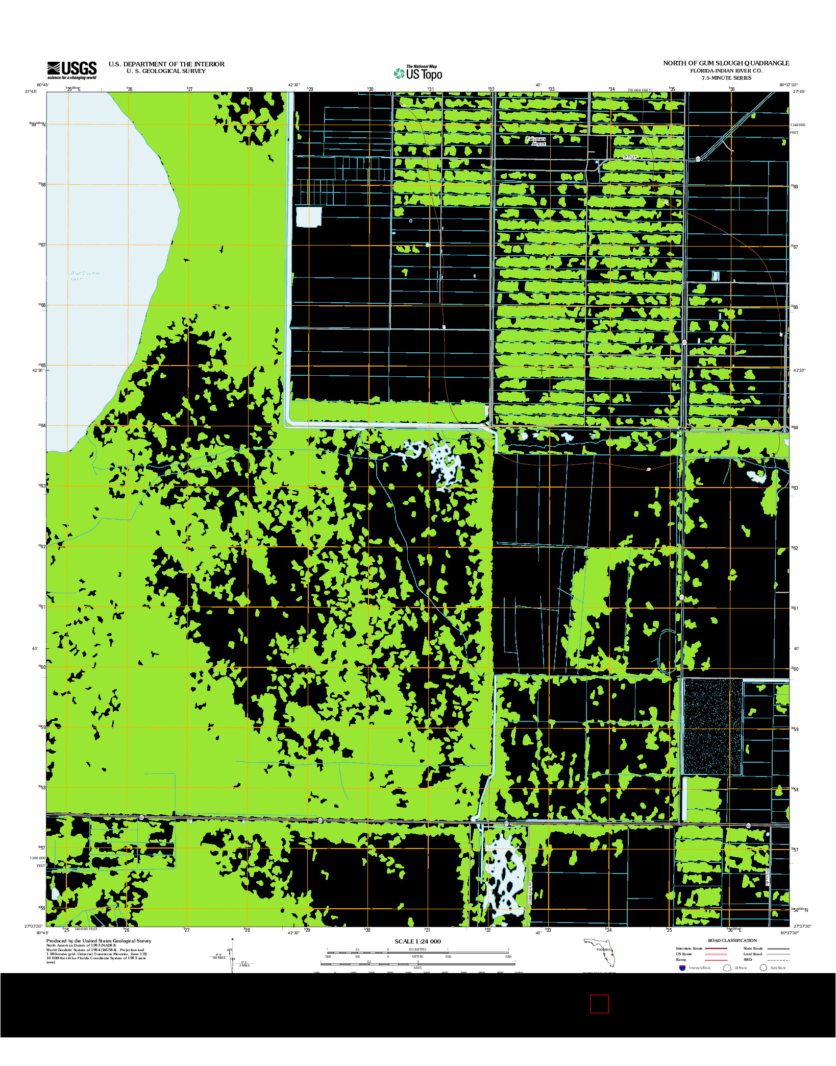 USGS US TOPO 7.5-MINUTE MAP FOR NORTH OF GUM SLOUGH, FL 2012