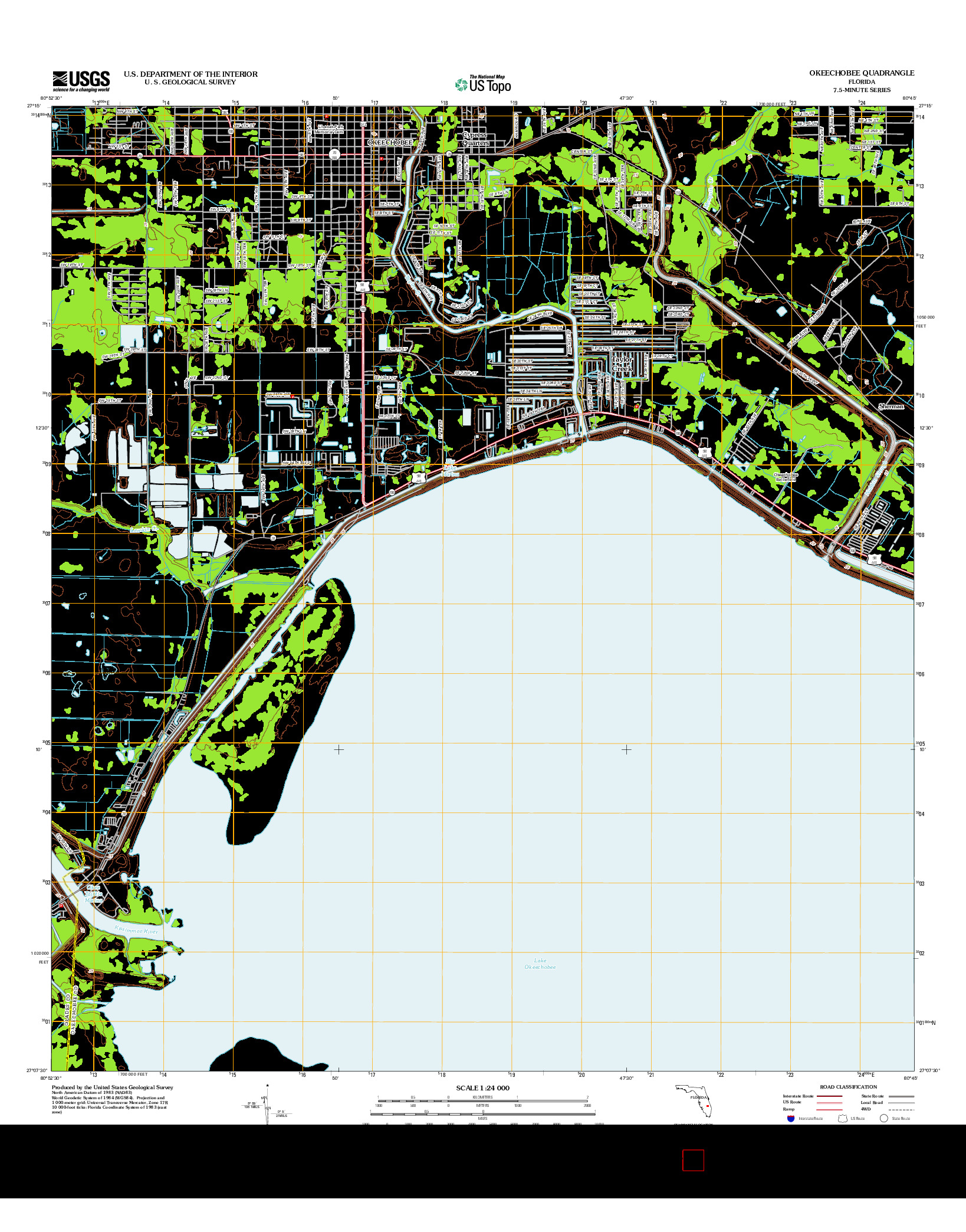 USGS US TOPO 7.5-MINUTE MAP FOR OKEECHOBEE, FL 2012