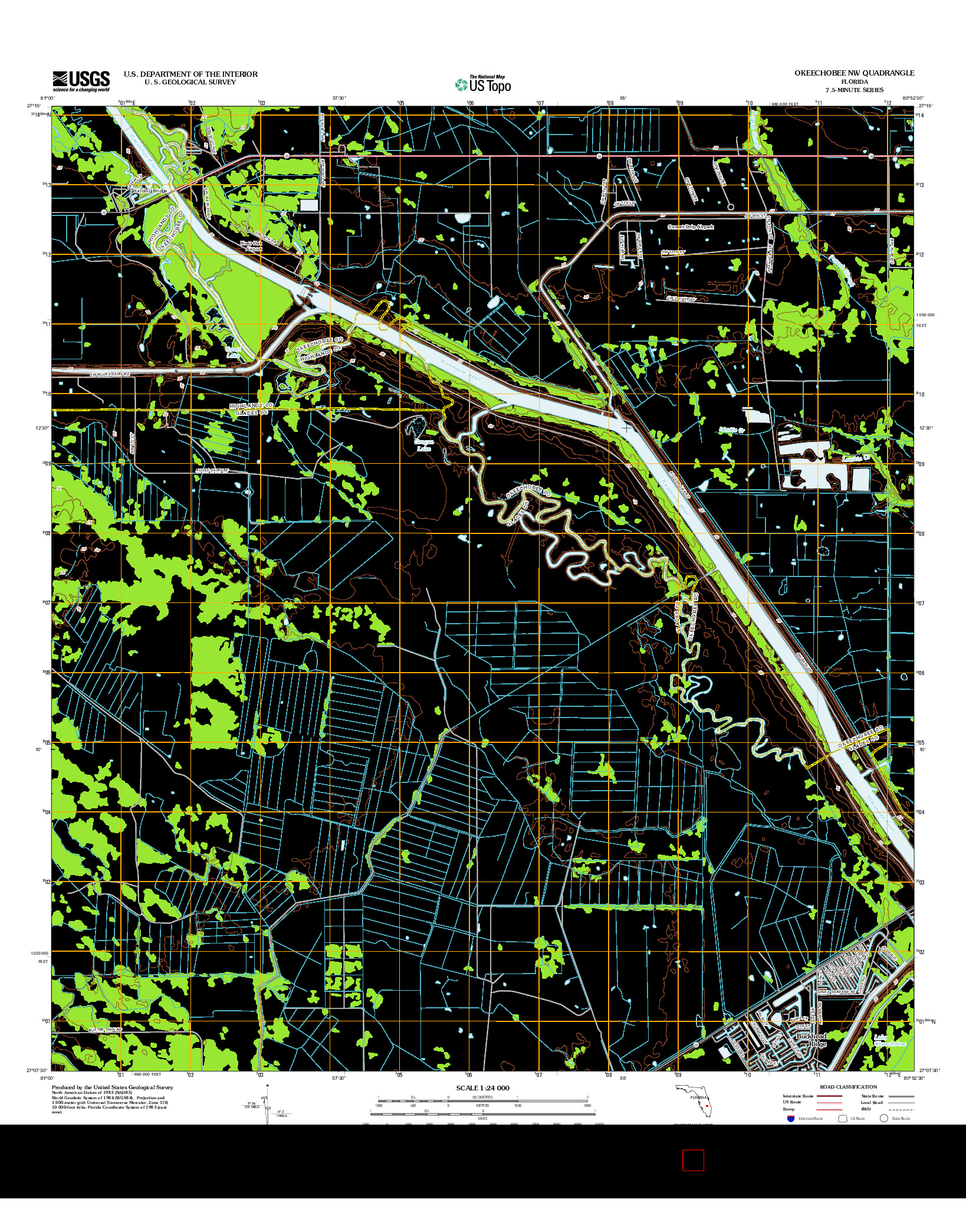 USGS US TOPO 7.5-MINUTE MAP FOR OKEECHOBEE NW, FL 2012