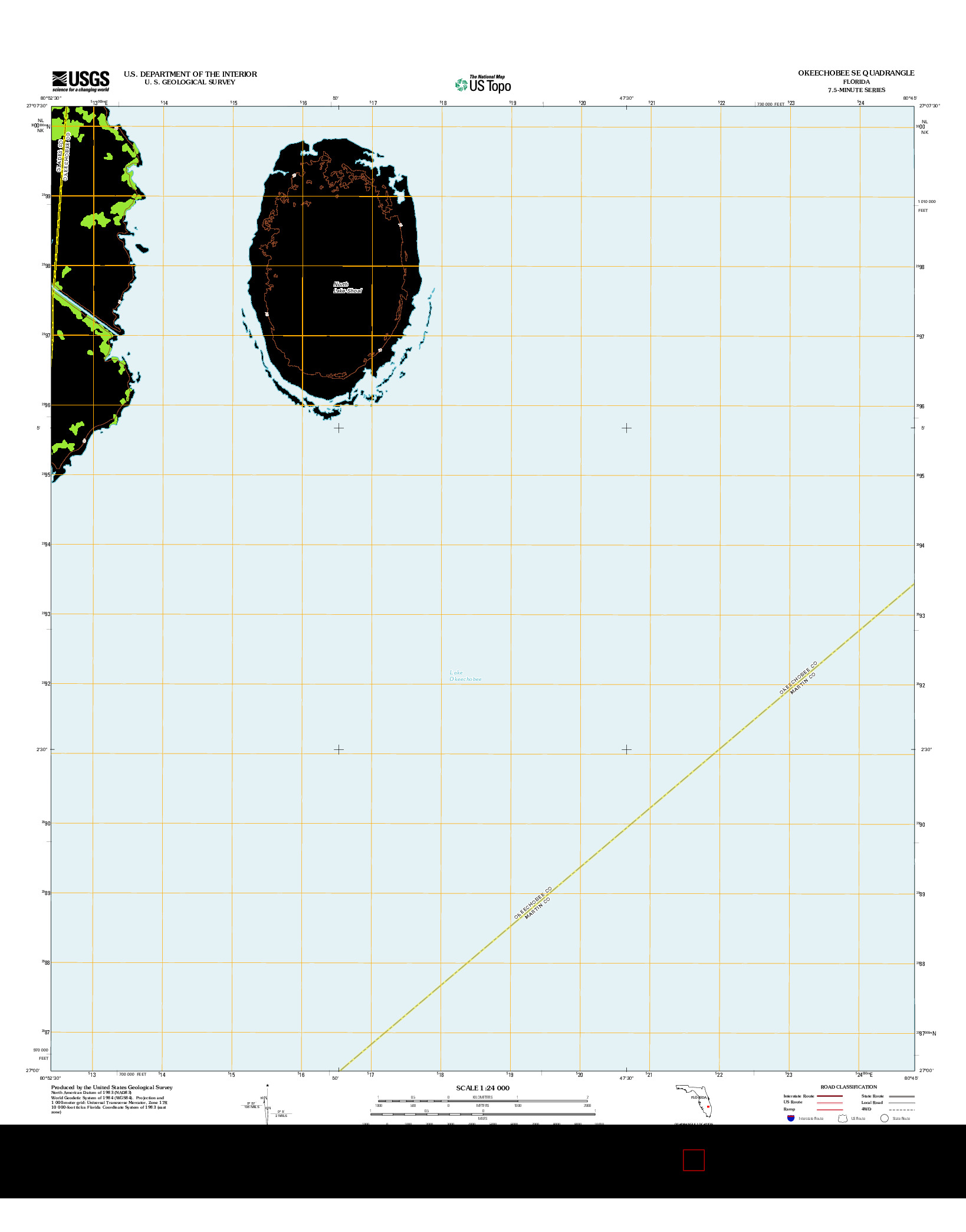 USGS US TOPO 7.5-MINUTE MAP FOR OKEECHOBEE SE, FL 2012