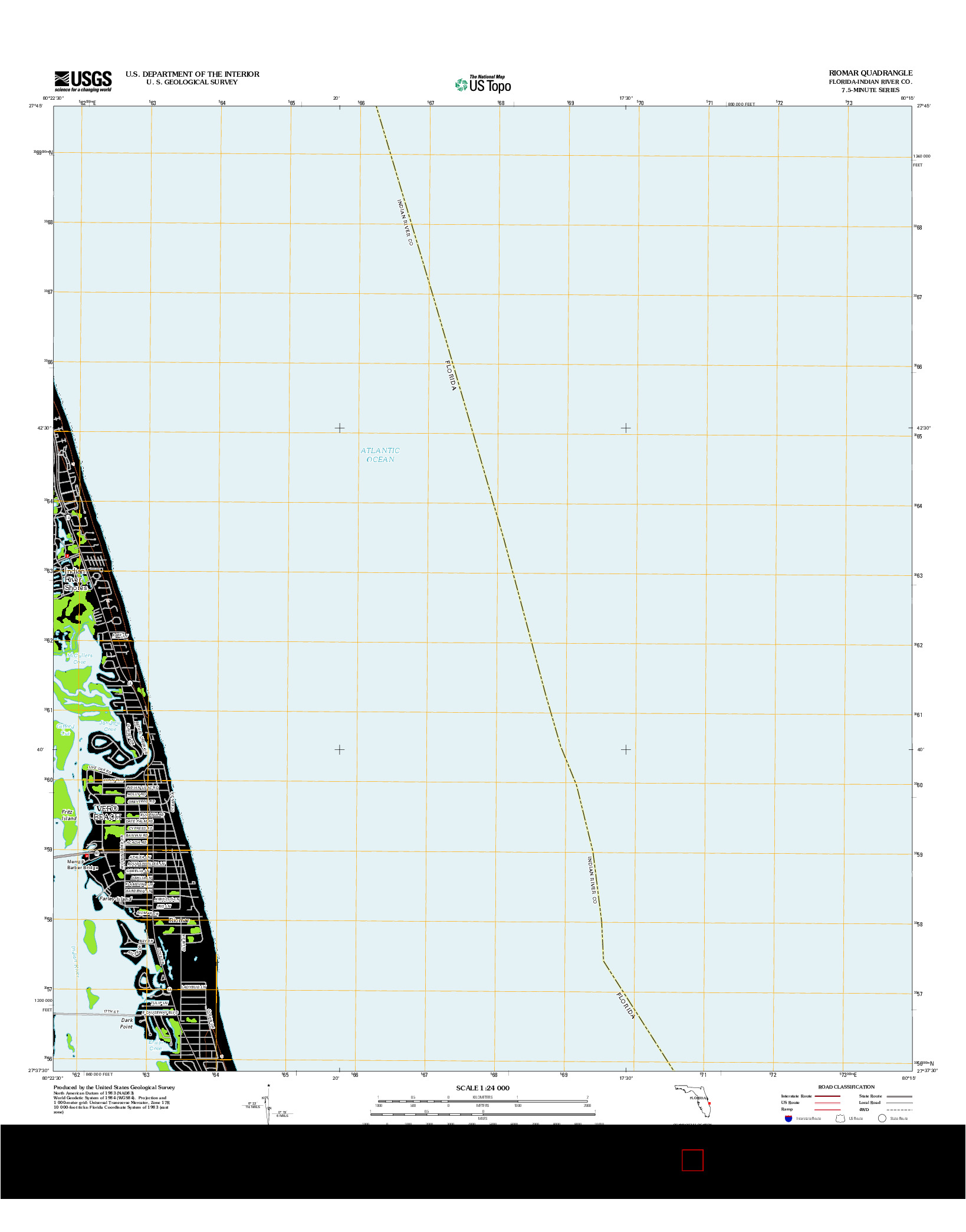 USGS US TOPO 7.5-MINUTE MAP FOR RIOMAR, FL 2012