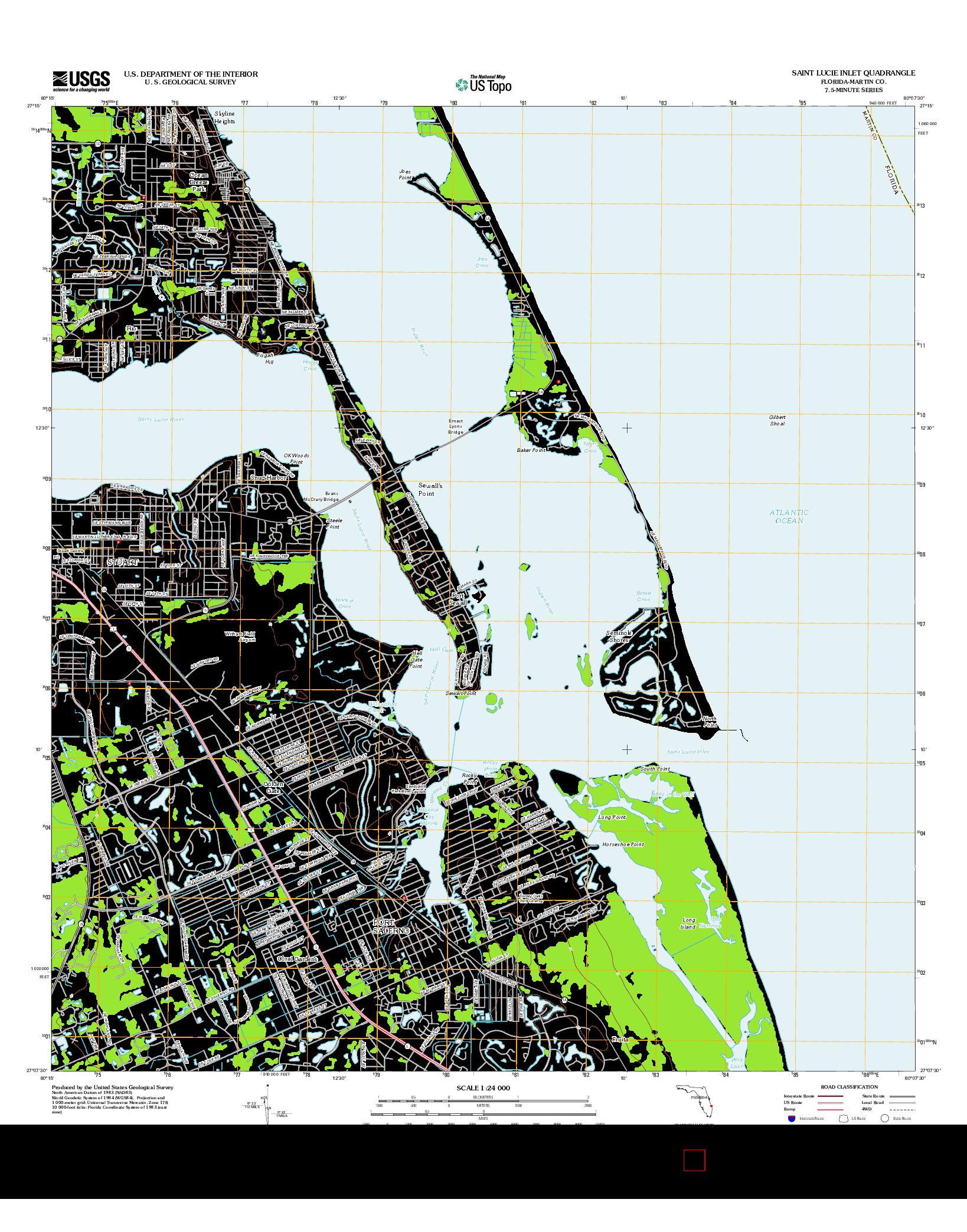 USGS US TOPO 7.5-MINUTE MAP FOR SAINT LUCIE INLET, FL 2012