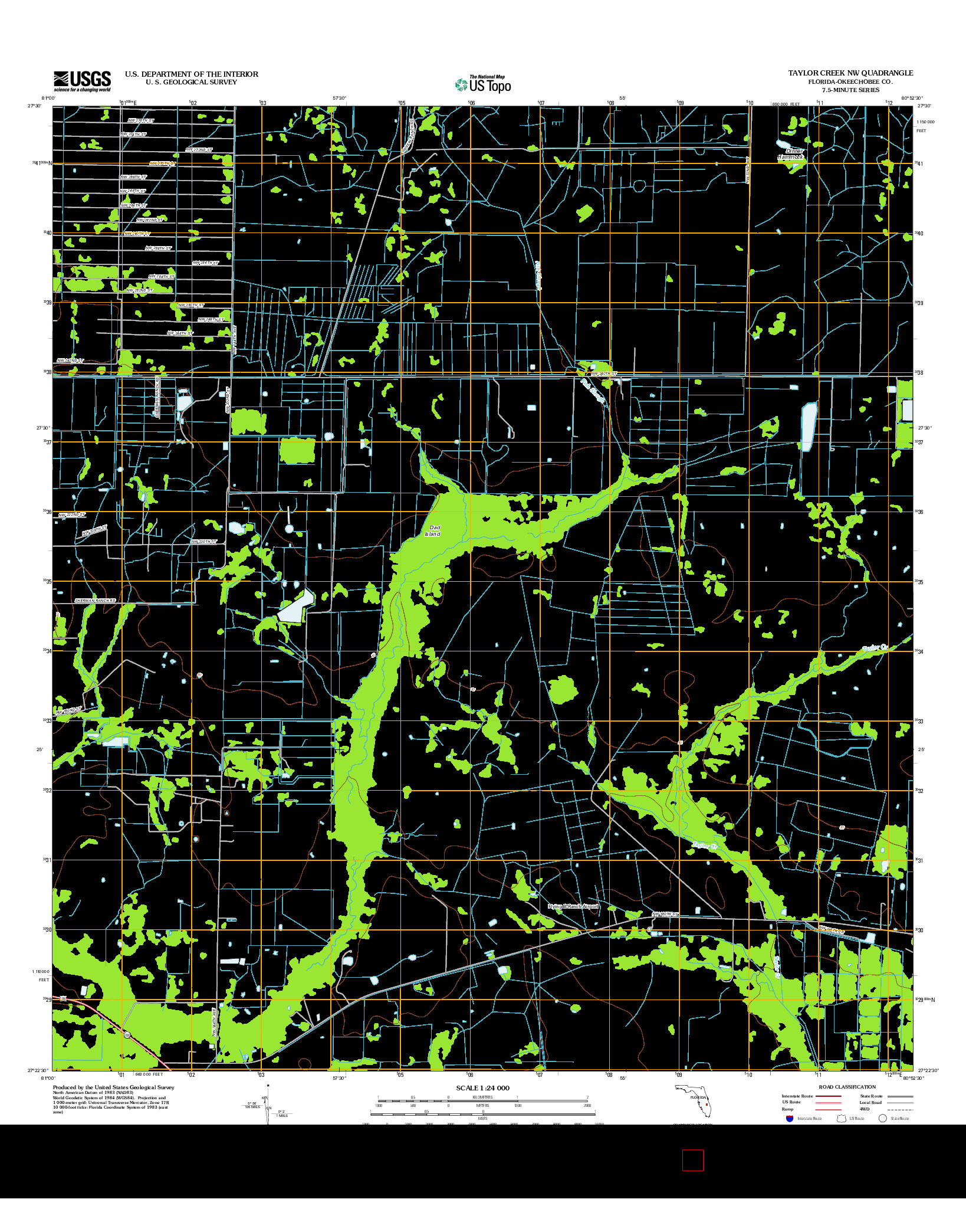 USGS US TOPO 7.5-MINUTE MAP FOR TAYLOR CREEK NW, FL 2012