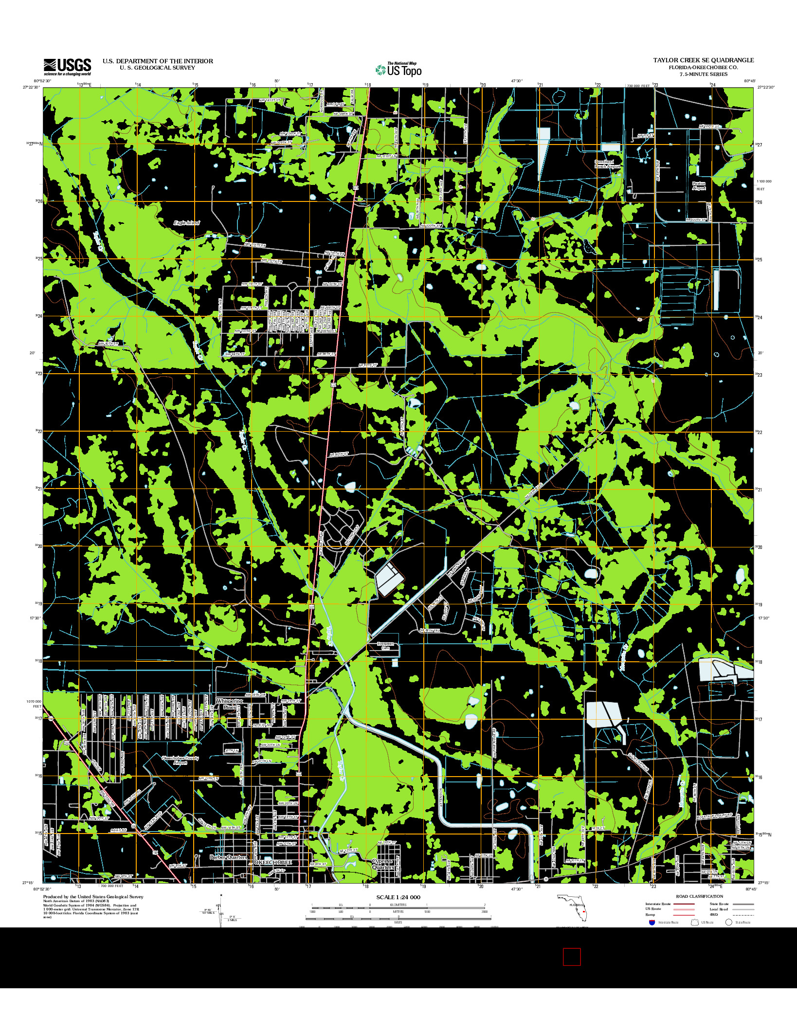 USGS US TOPO 7.5-MINUTE MAP FOR TAYLOR CREEK SE, FL 2012