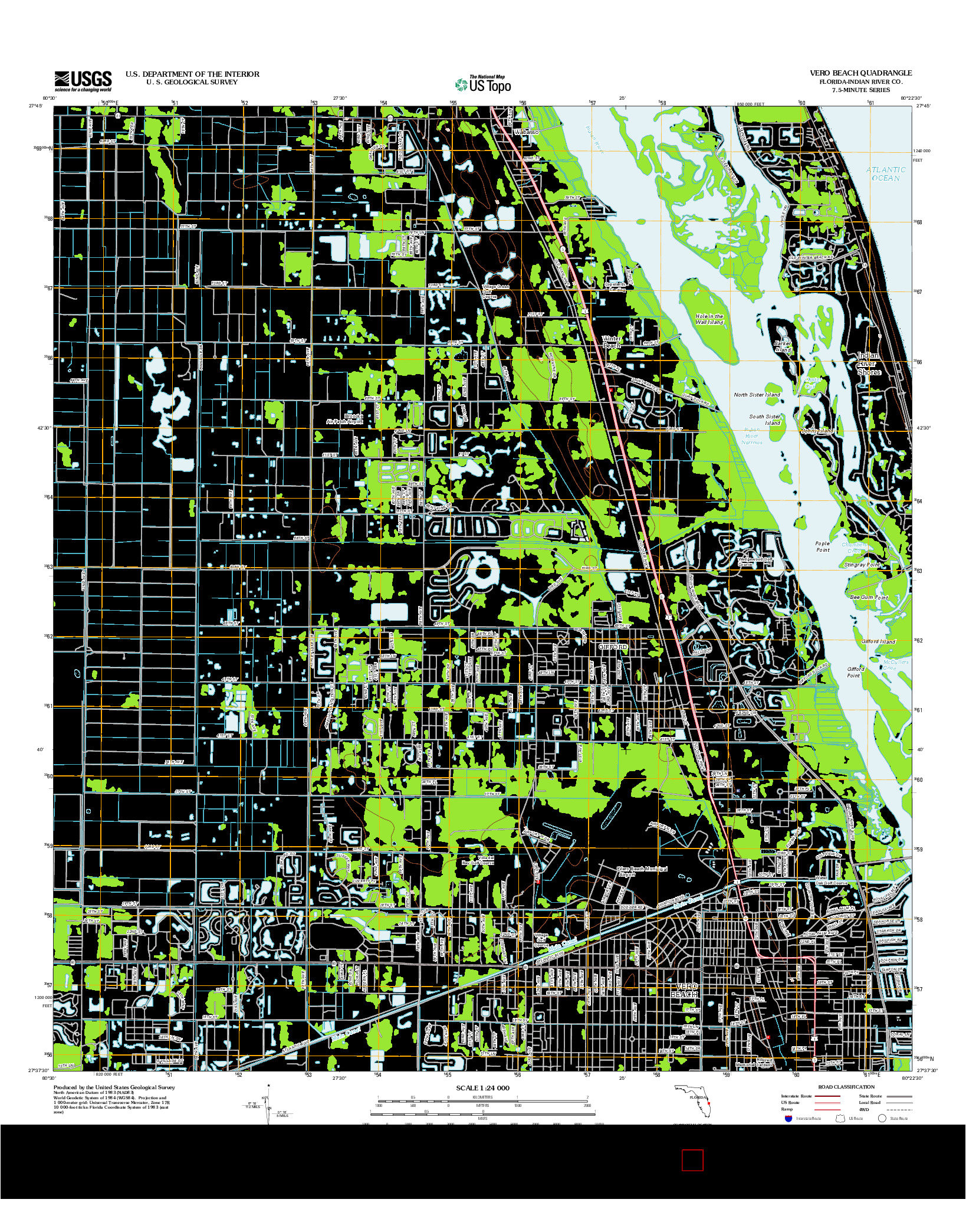 USGS US TOPO 7.5-MINUTE MAP FOR VERO BEACH, FL 2012