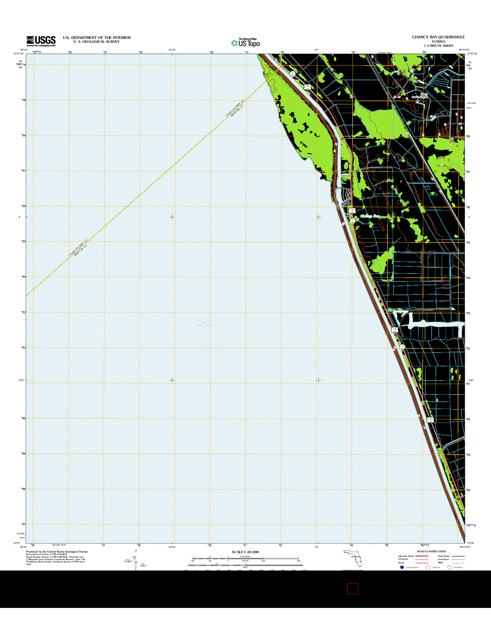 USGS US TOPO 7.5-MINUTE MAP FOR CHANCY BAY, FL 2012
