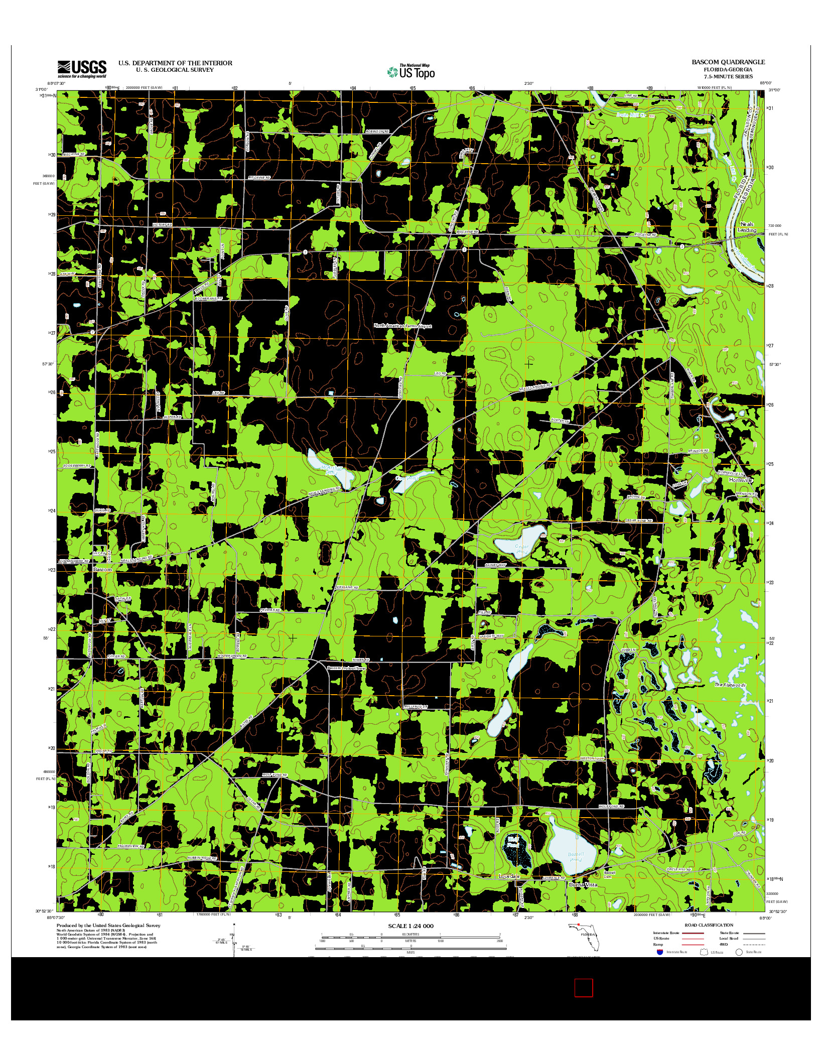 USGS US TOPO 7.5-MINUTE MAP FOR BASCOM, FL-GA 2012