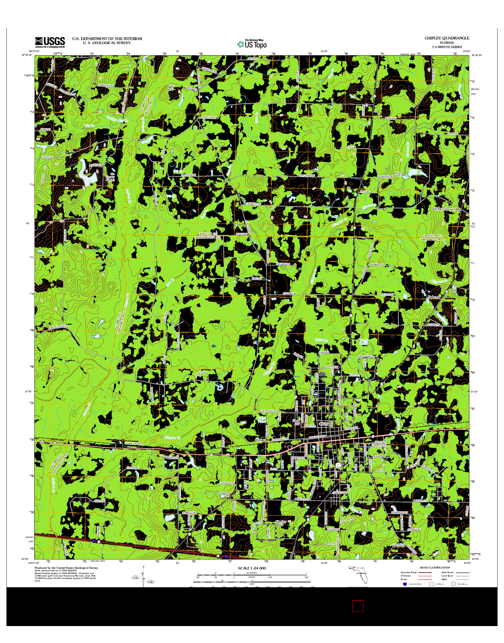 USGS US TOPO 7.5-MINUTE MAP FOR CHIPLEY, FL 2012