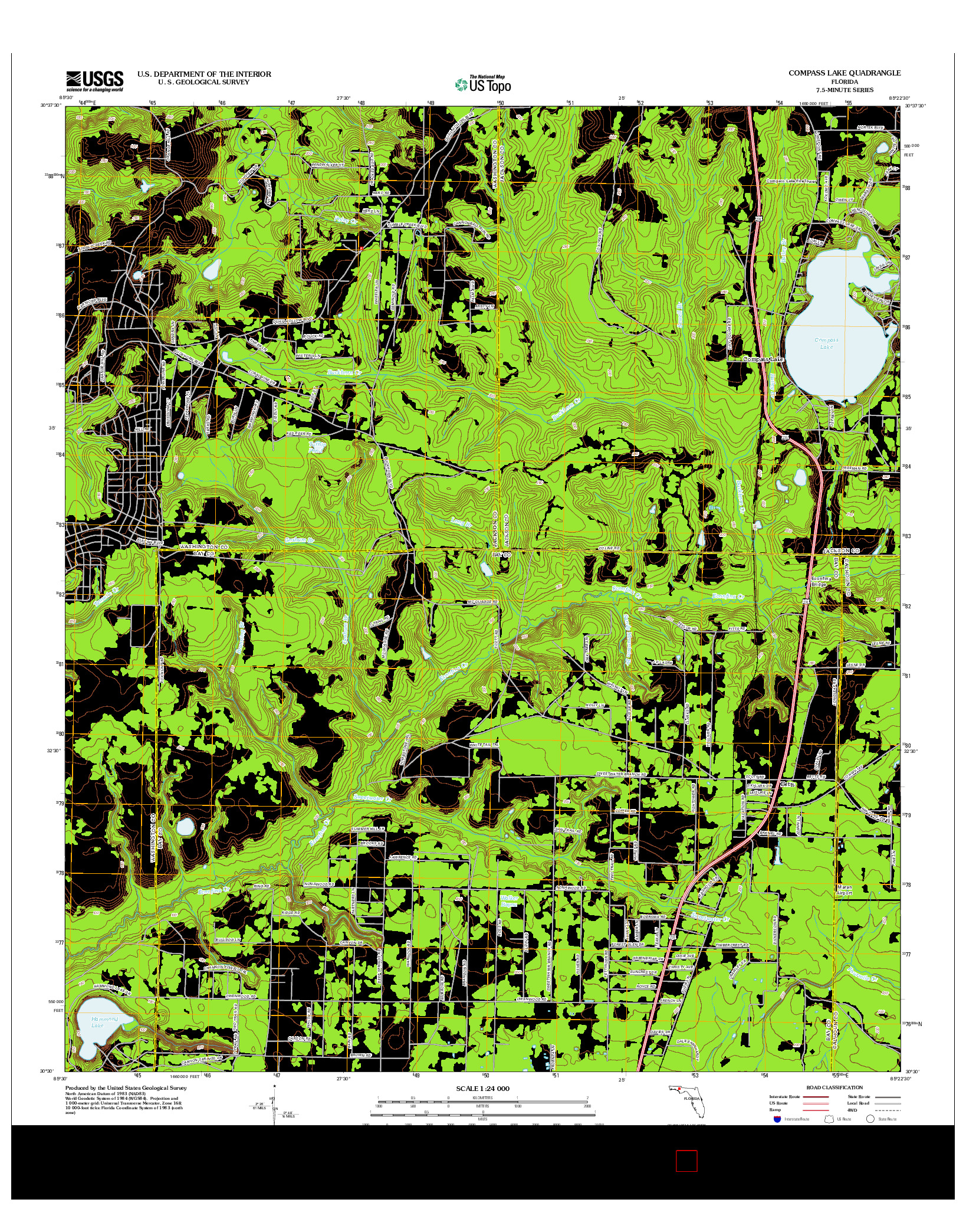 USGS US TOPO 7.5-MINUTE MAP FOR COMPASS LAKE, FL 2012