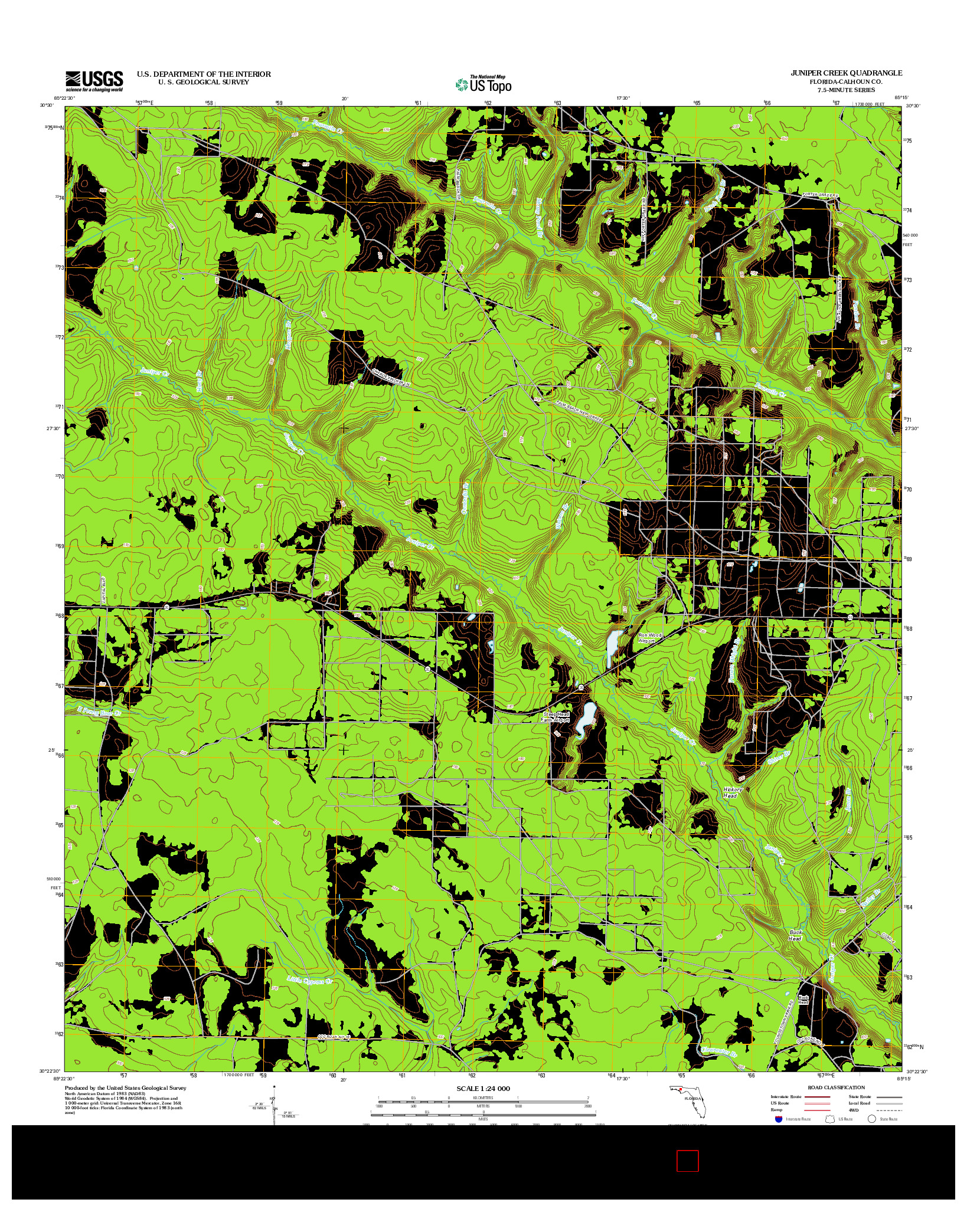 USGS US TOPO 7.5-MINUTE MAP FOR JUNIPER CREEK, FL 2012