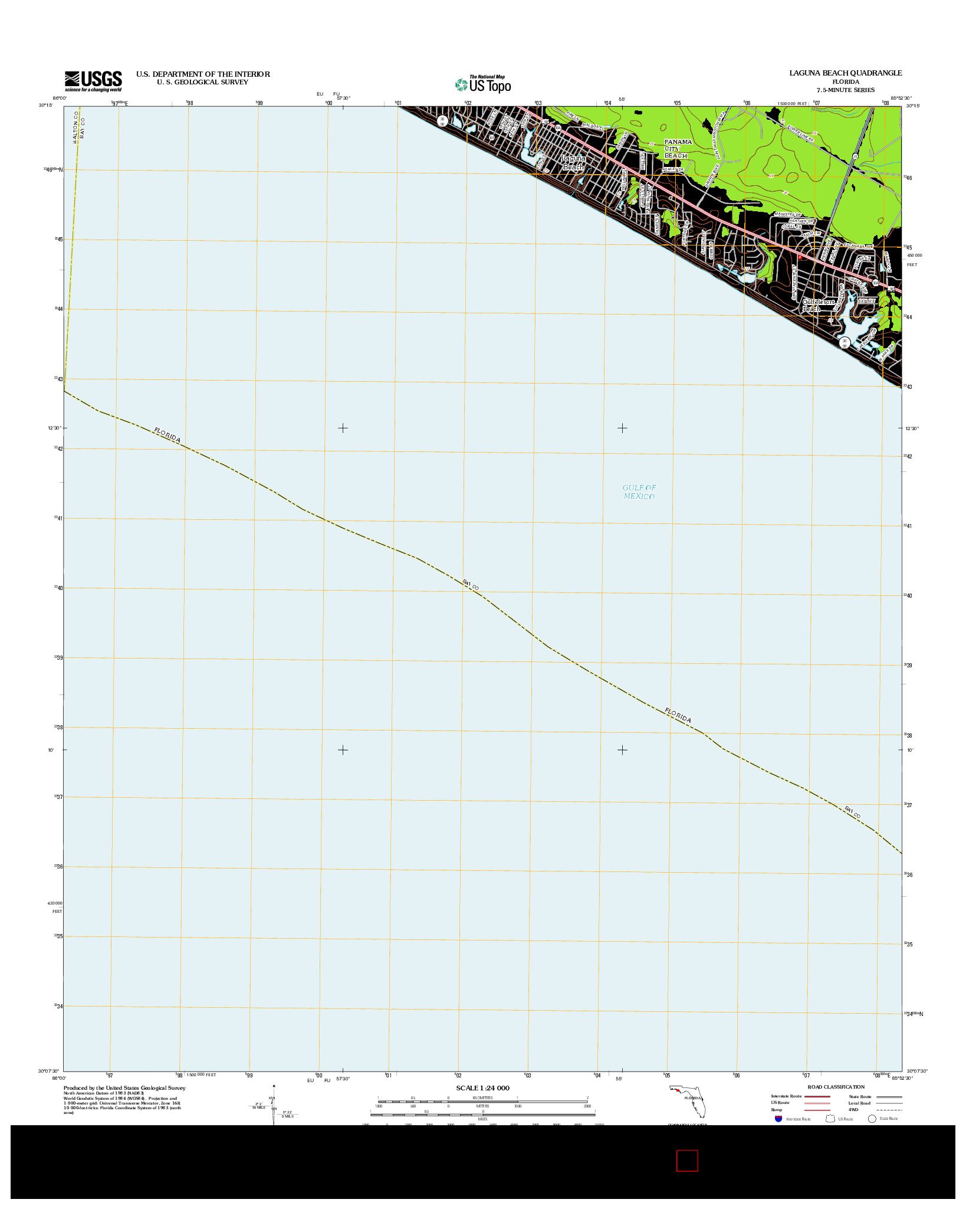 USGS US TOPO 7.5-MINUTE MAP FOR LAGUNA BEACH, FL 2012