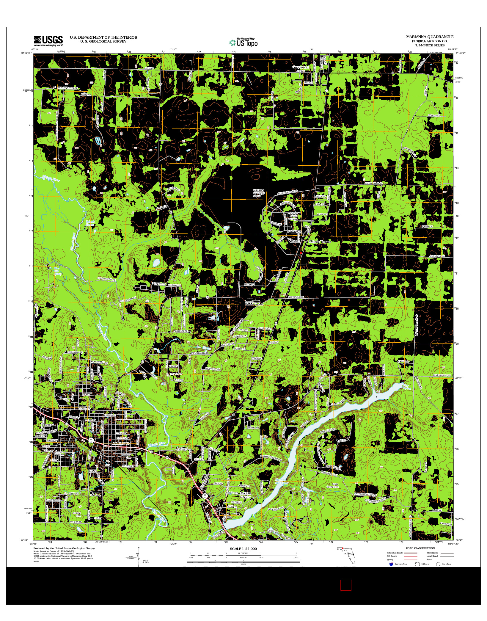 USGS US TOPO 7.5-MINUTE MAP FOR MARIANNA, FL 2012