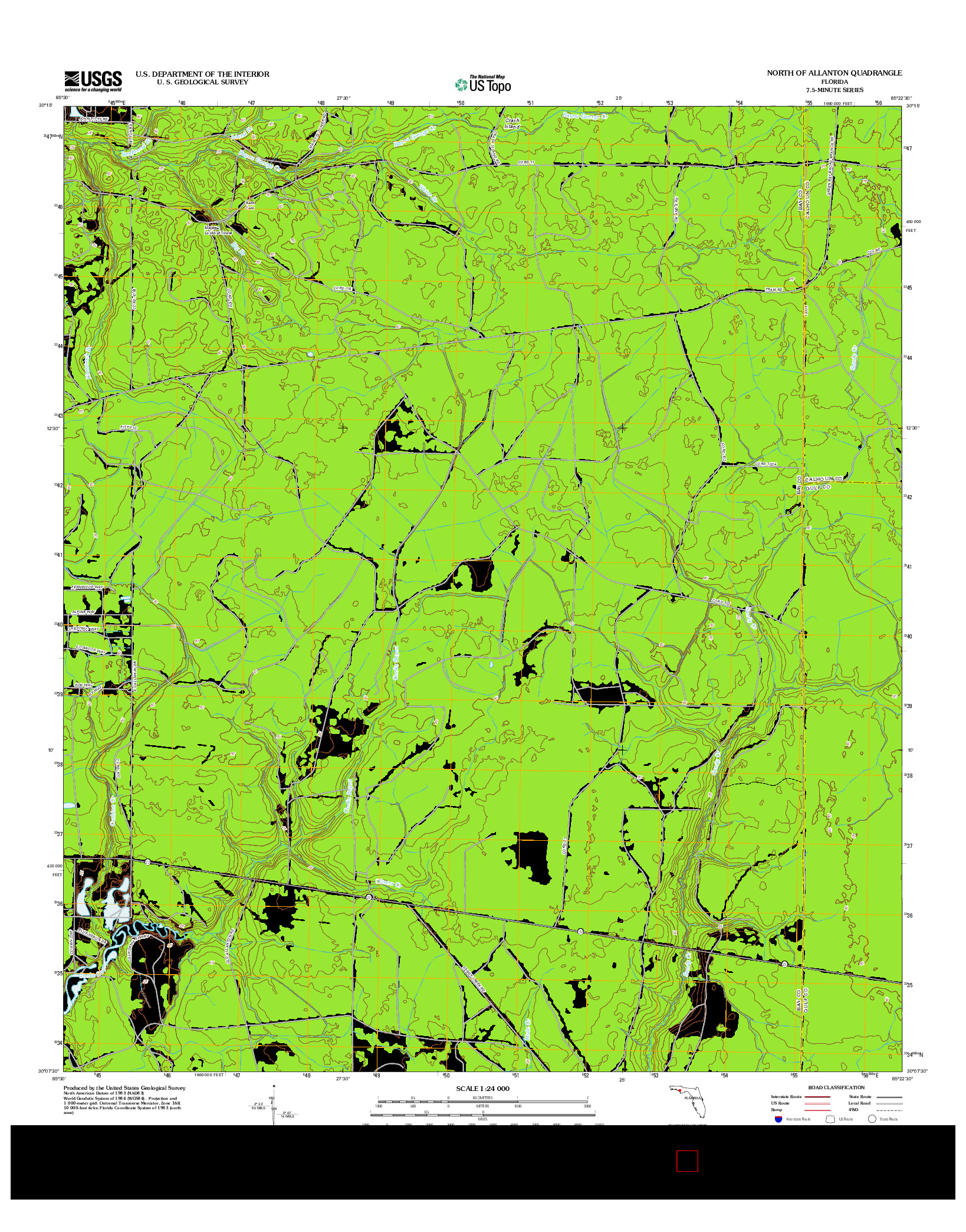 USGS US TOPO 7.5-MINUTE MAP FOR NORTH OF ALLANTON, FL 2012
