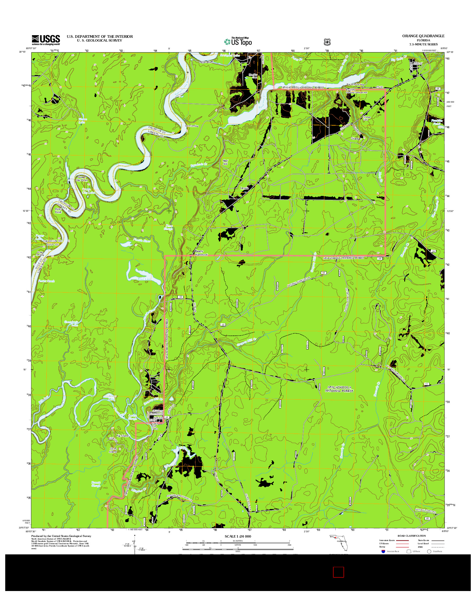 USGS US TOPO 7.5-MINUTE MAP FOR ORANGE, FL 2012