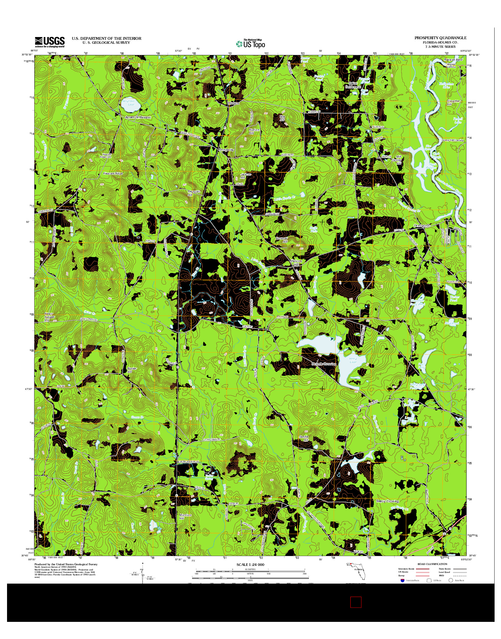 USGS US TOPO 7.5-MINUTE MAP FOR PROSPERITY, FL 2012