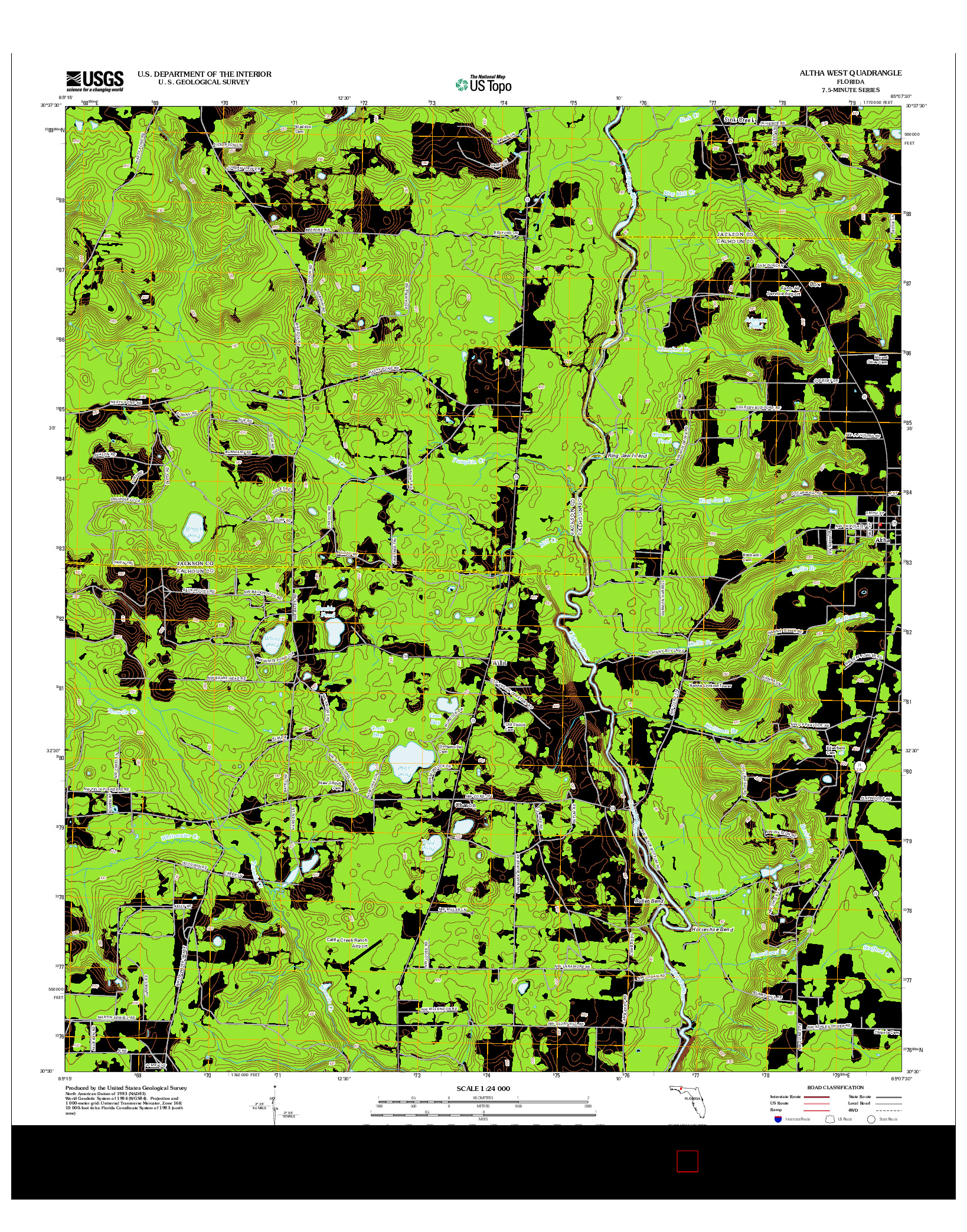 USGS US TOPO 7.5-MINUTE MAP FOR ALTHA WEST, FL 2012