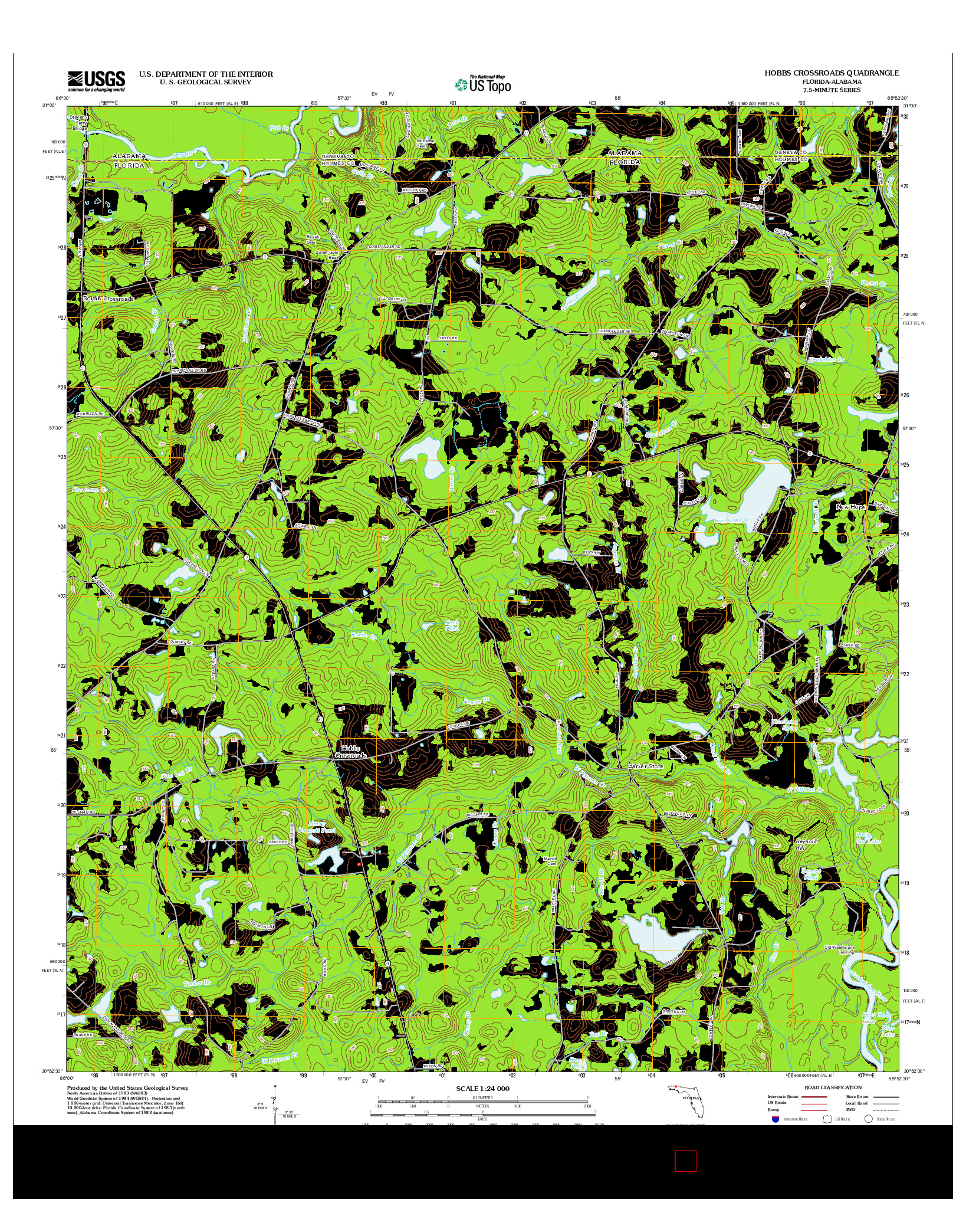 USGS US TOPO 7.5-MINUTE MAP FOR HOBBS CROSSROADS, FL-AL 2012