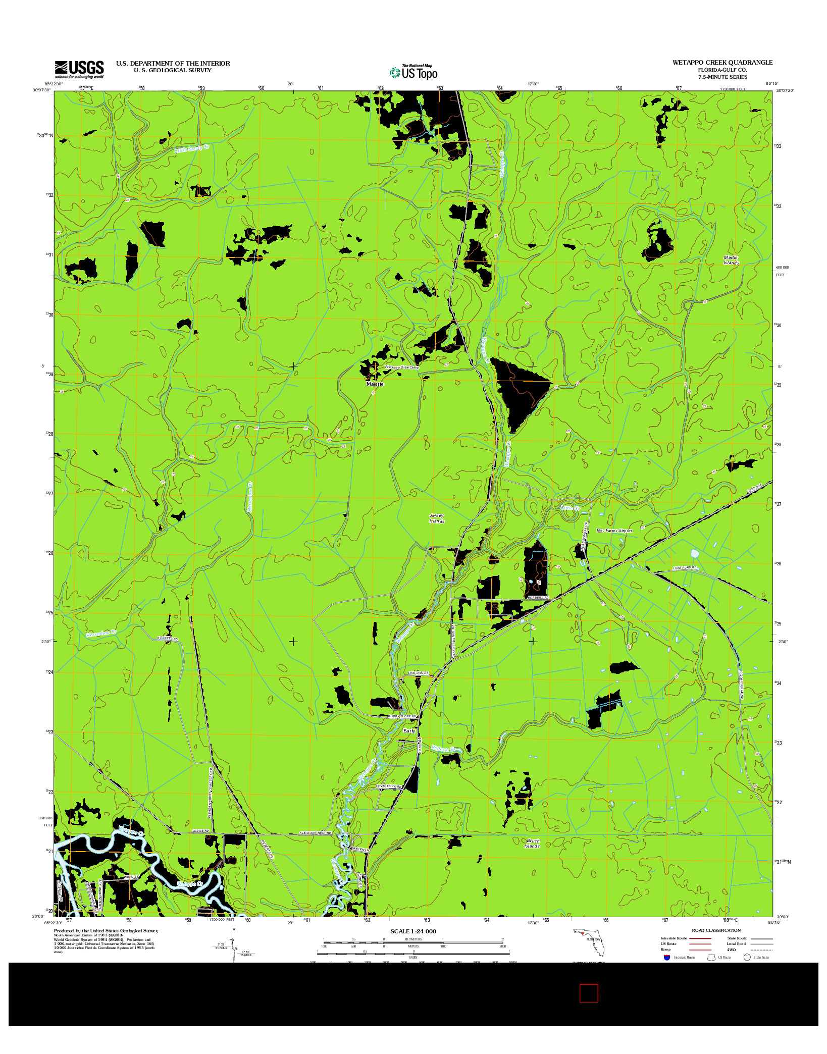 USGS US TOPO 7.5-MINUTE MAP FOR WETAPPO CREEK, FL 2012