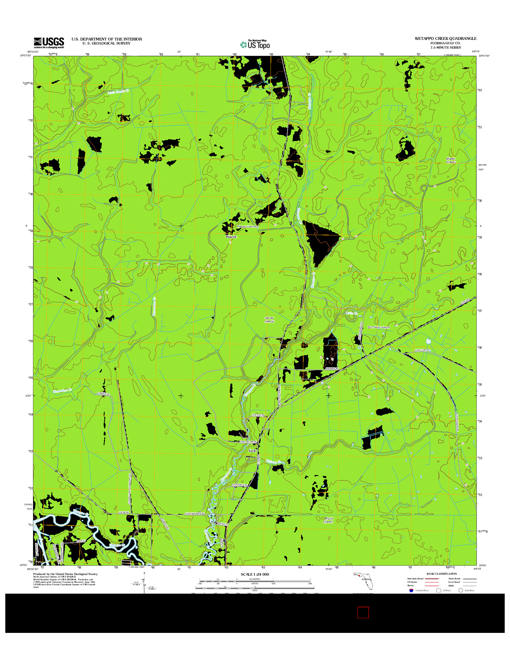 USGS US TOPO 7.5-MINUTE MAP FOR WETAPPO CREEK, FL 2012