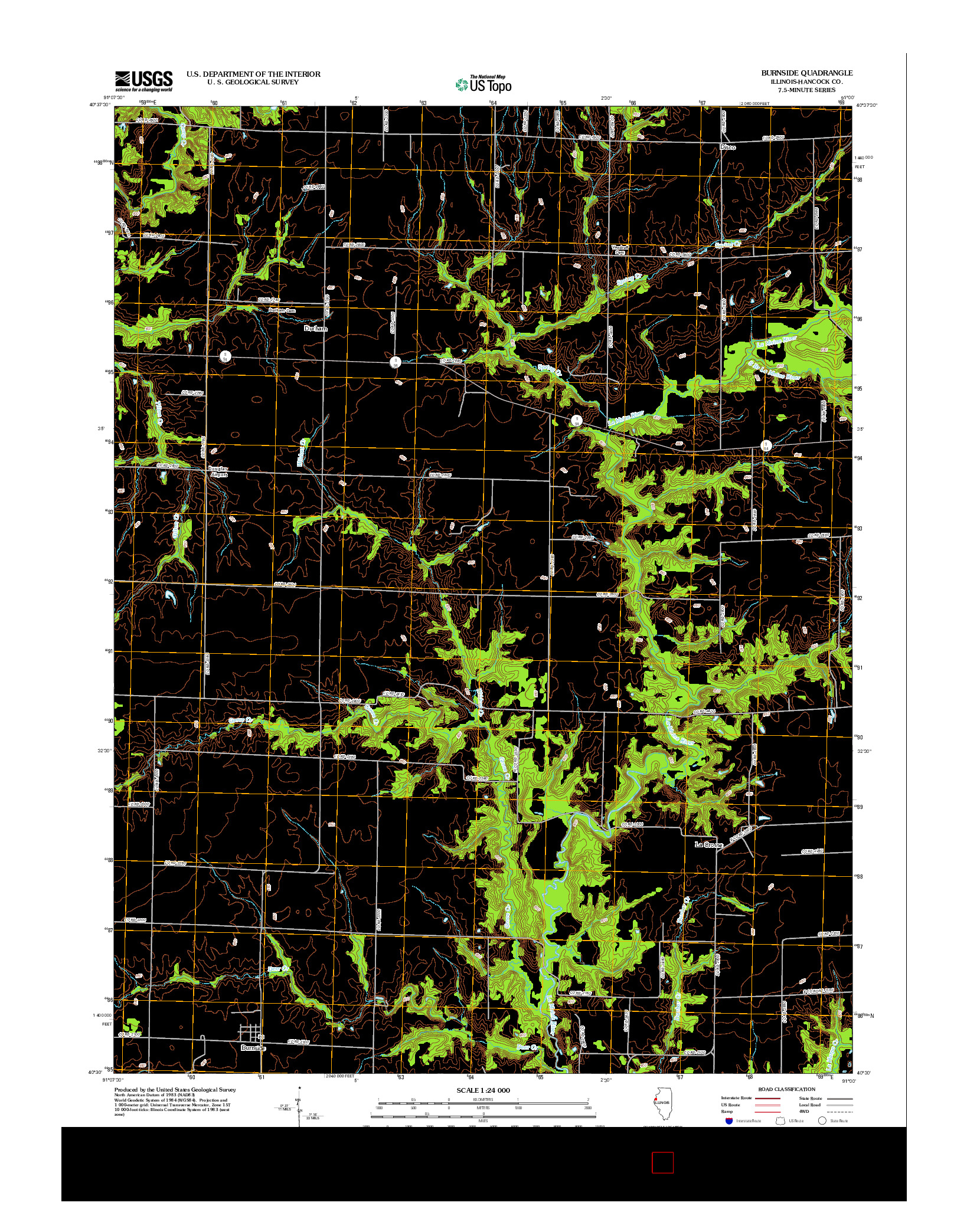 USGS US TOPO 7.5-MINUTE MAP FOR BURNSIDE, IL 2012