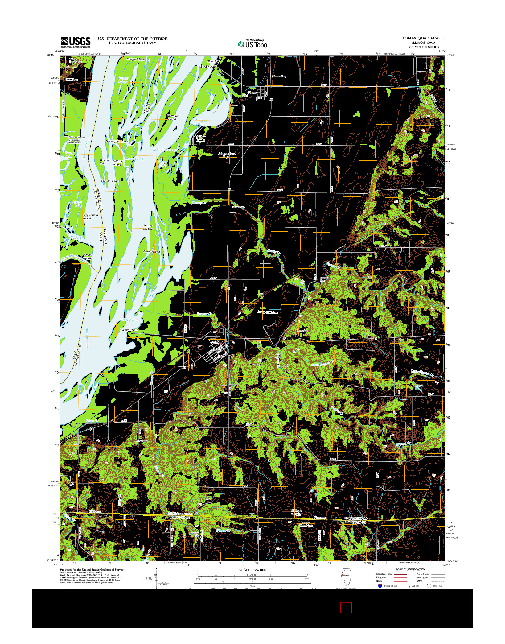 USGS US TOPO 7.5-MINUTE MAP FOR LOMAX, IL-IA 2012