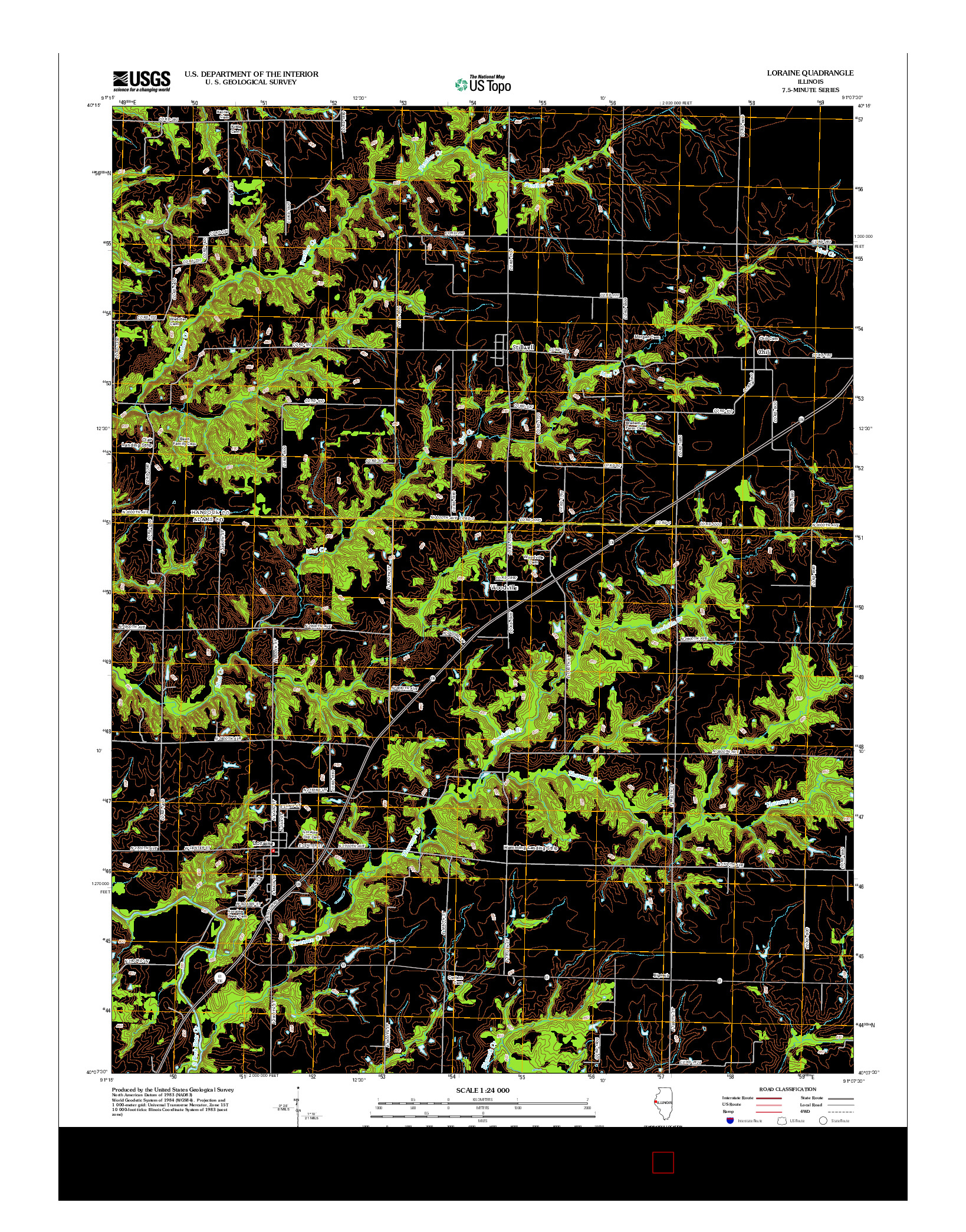 USGS US TOPO 7.5-MINUTE MAP FOR LORAINE, IL 2012